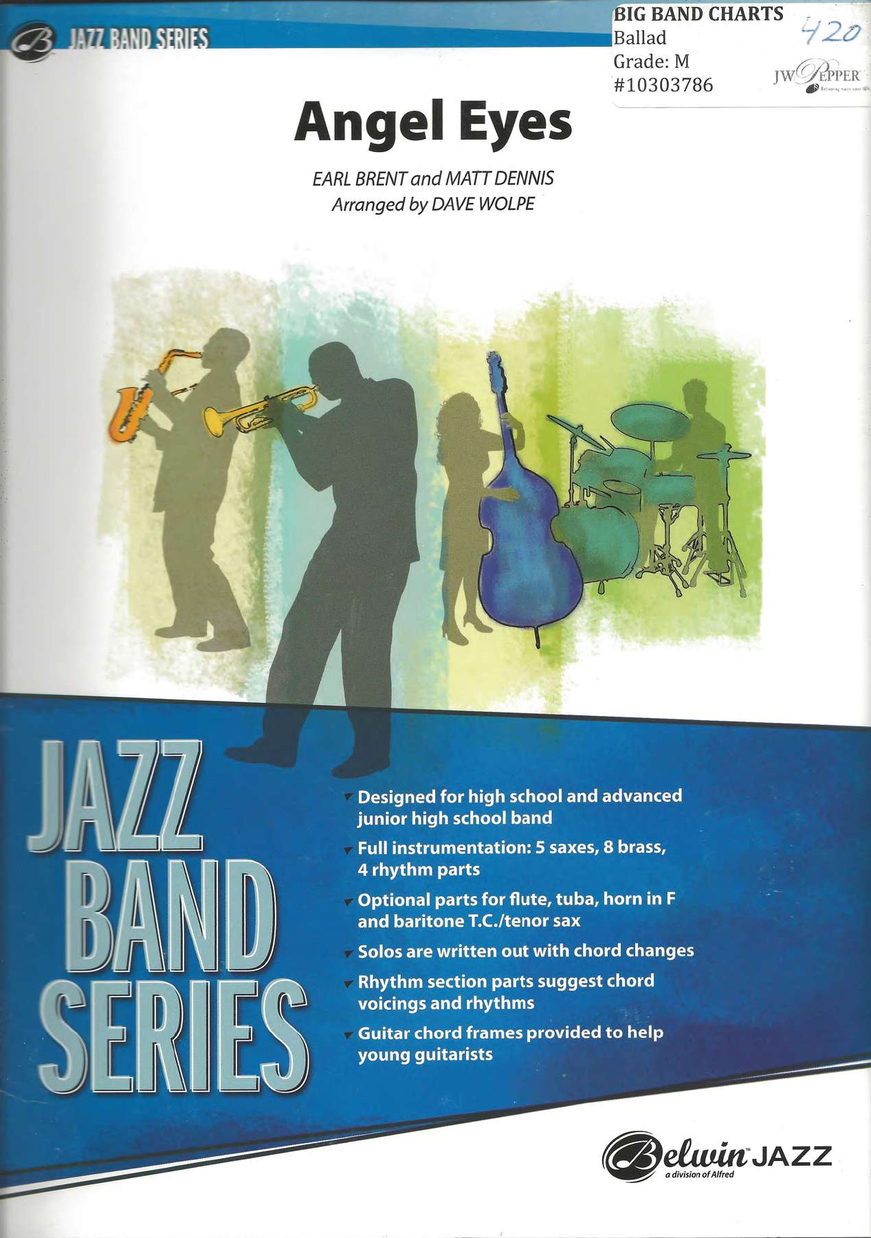 Angel Eyes — sheet music cover (first page)