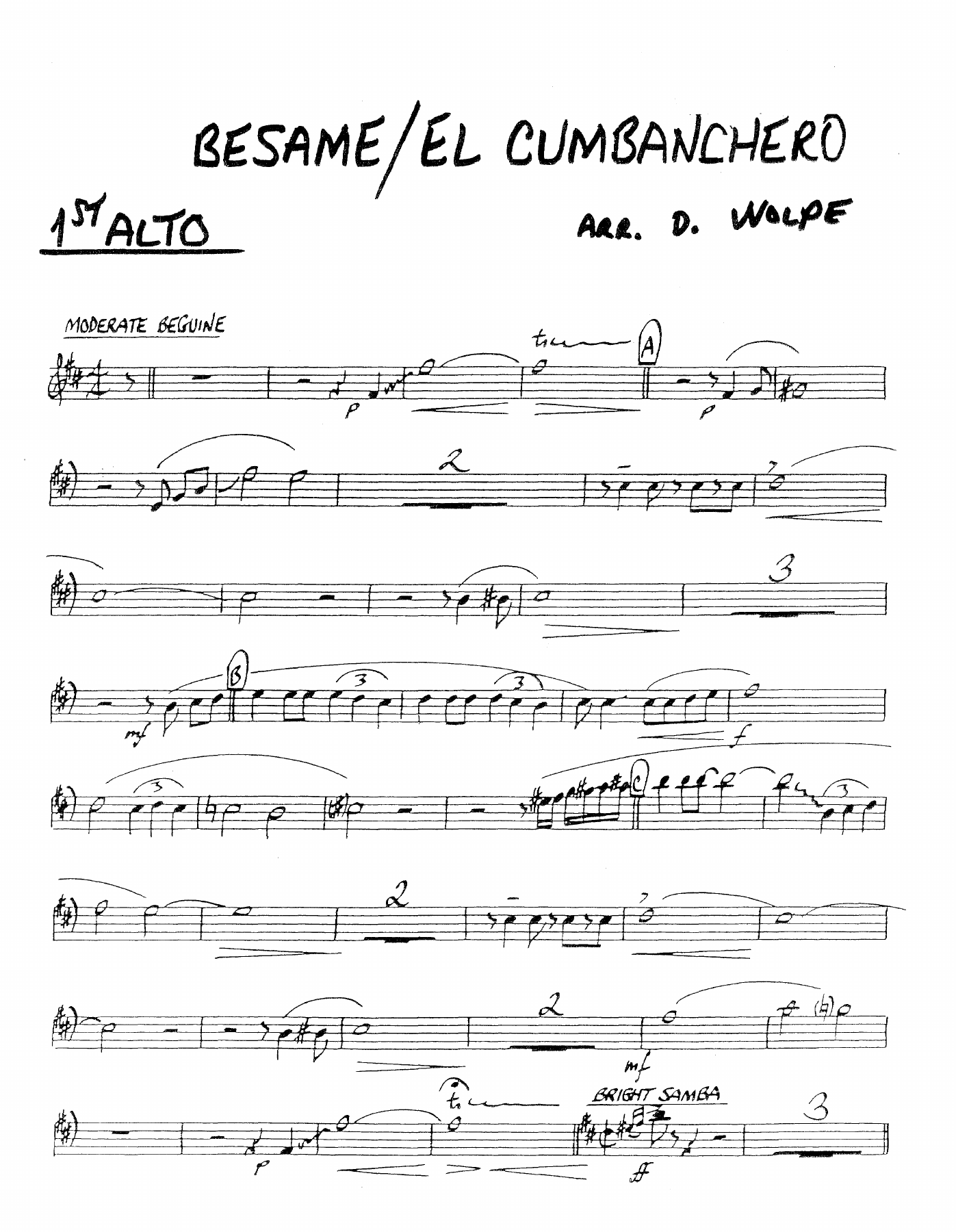 Besame -El Cumbanchero — sheet music preview