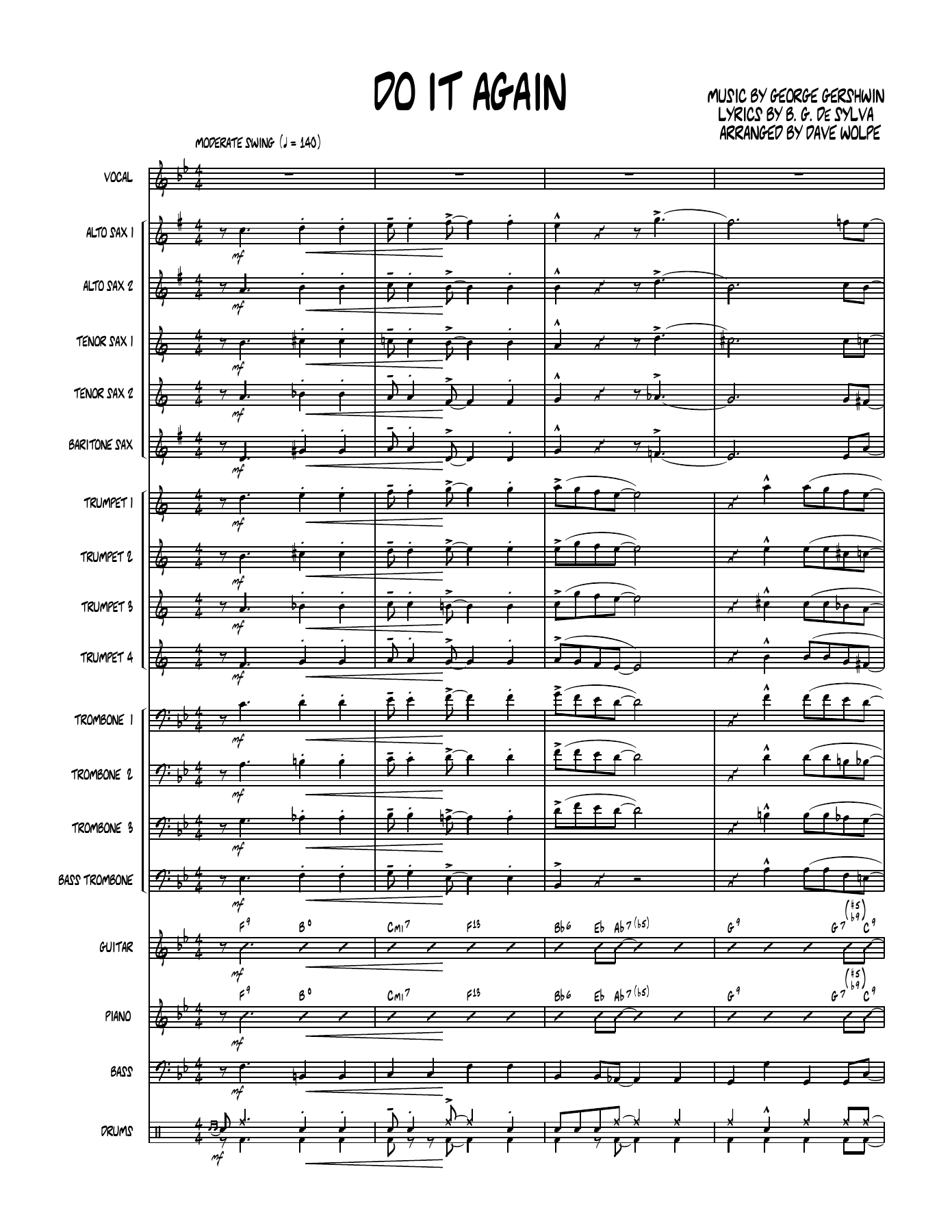 Do It Again — sheet music cover (first page)
