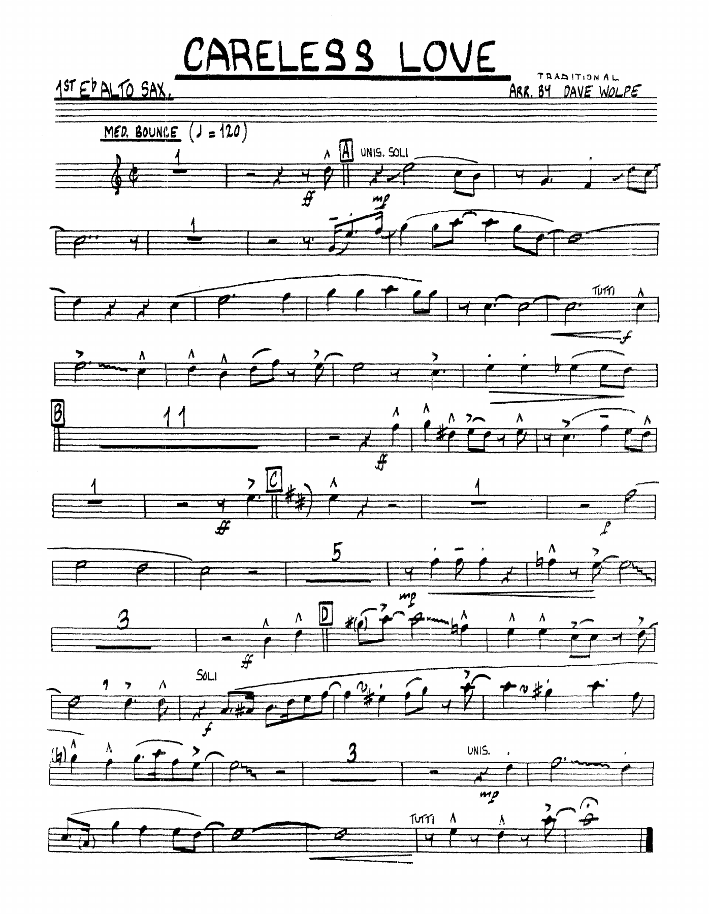Careless Love — sheet music cover (first page)