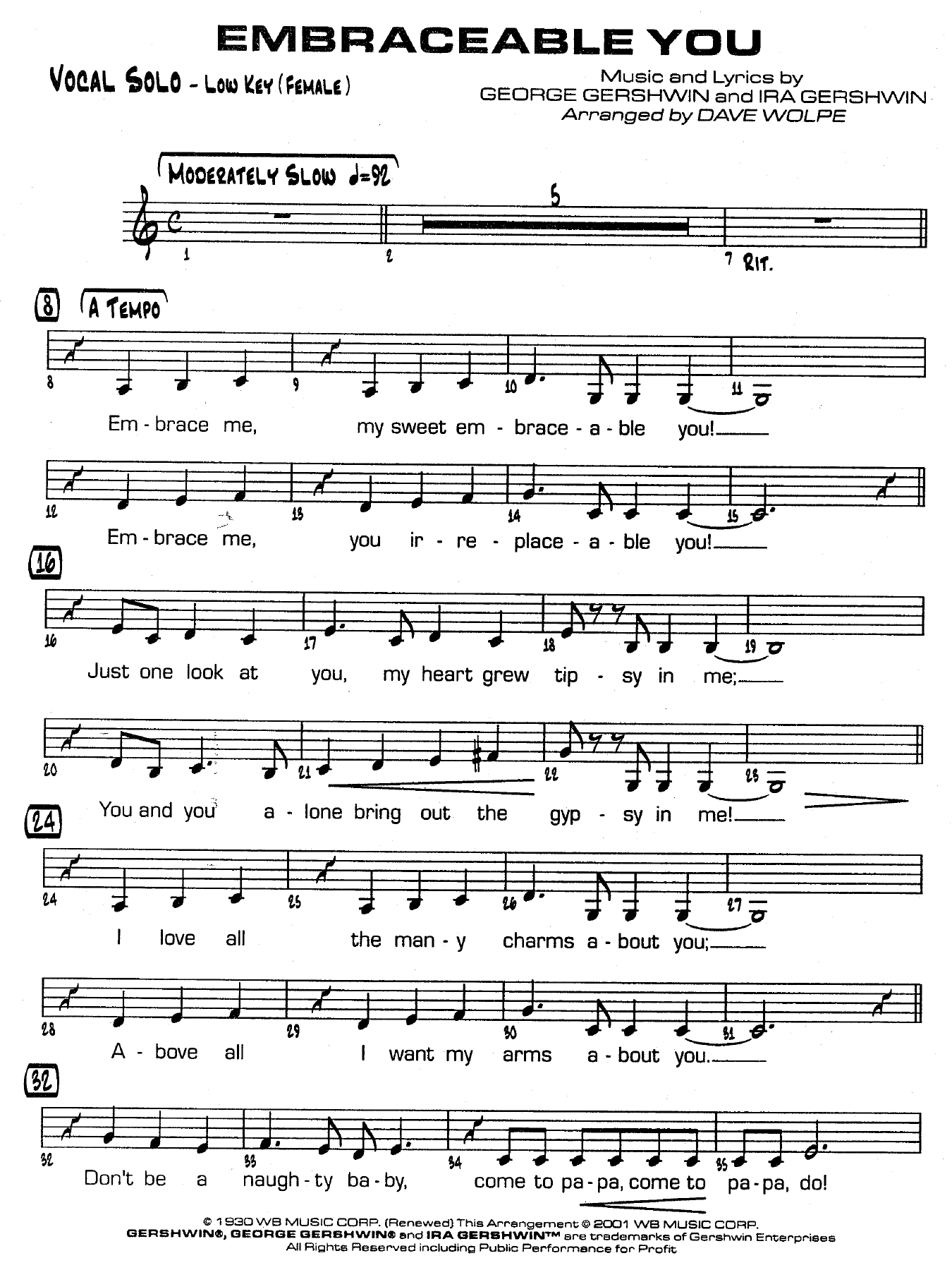 Embraceable You (D.Wolpe) Female Vocal — page 1