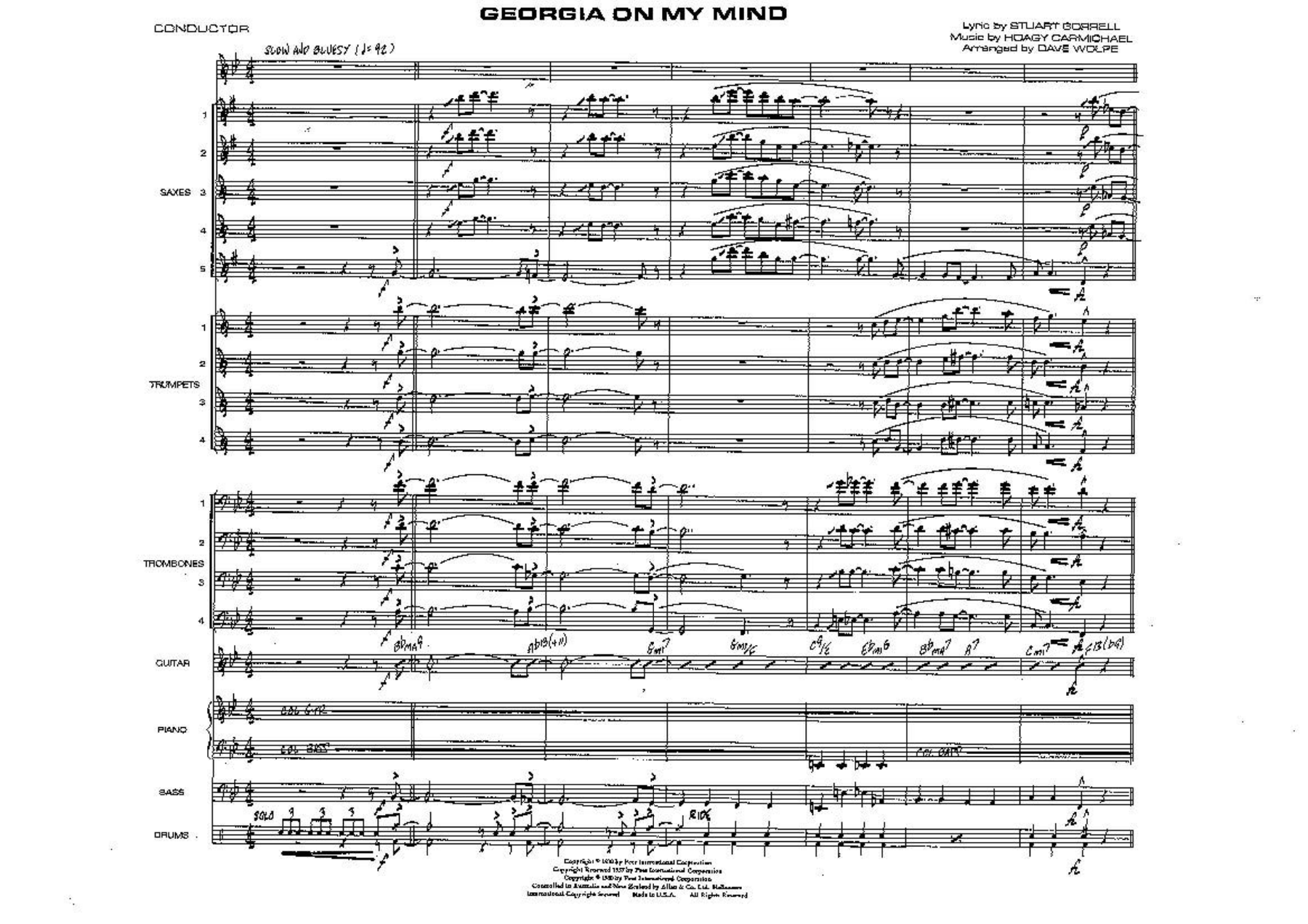 Georgia On My Mind — sheet music cover (first page)