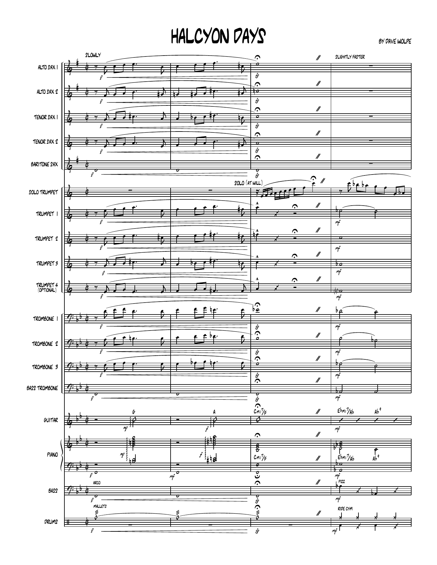 Halcyon Days (D.Wolpe) TRP — Big Band sheet music arranged by Dave Wolpe | Jazz Standard