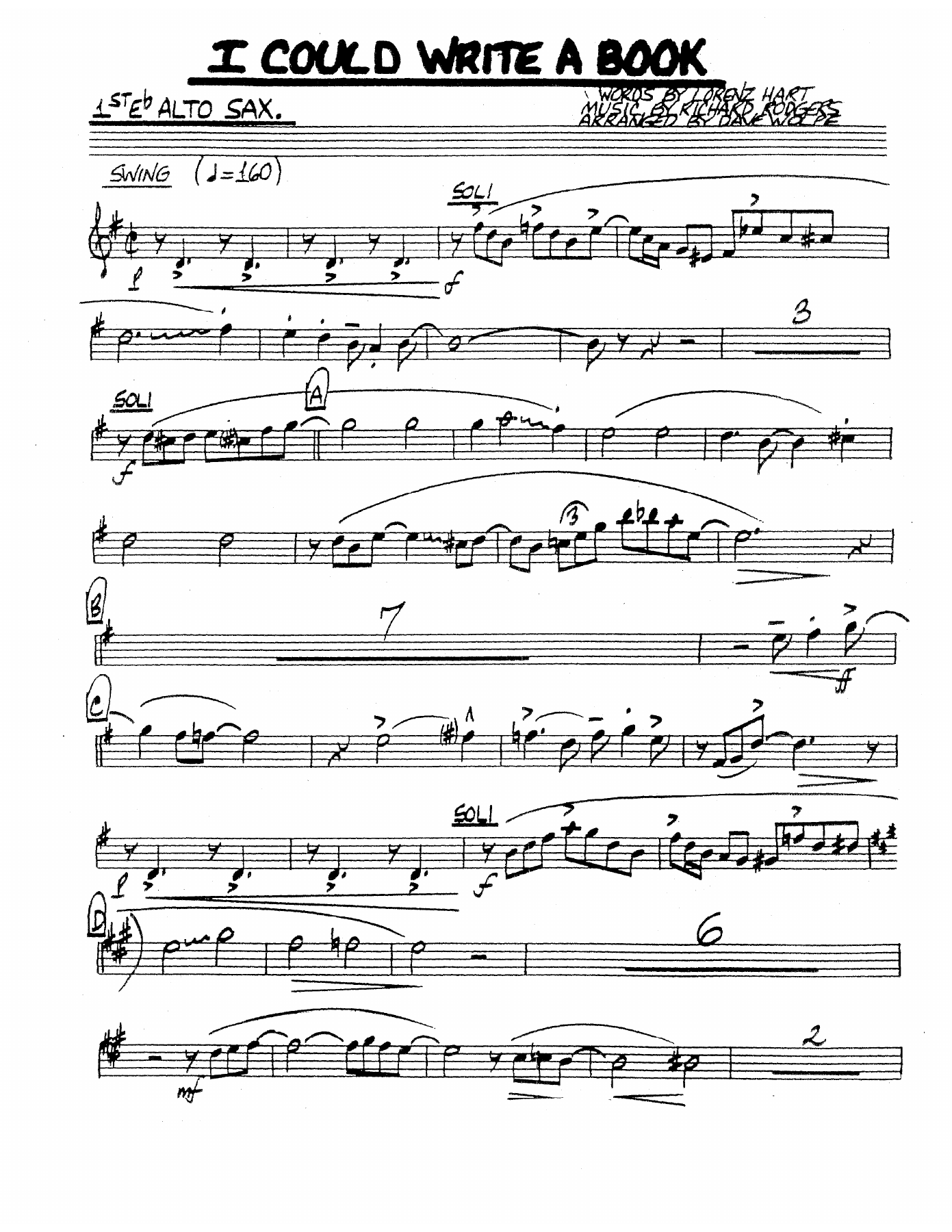 I Could Write A Book — sheet music cover (first page)