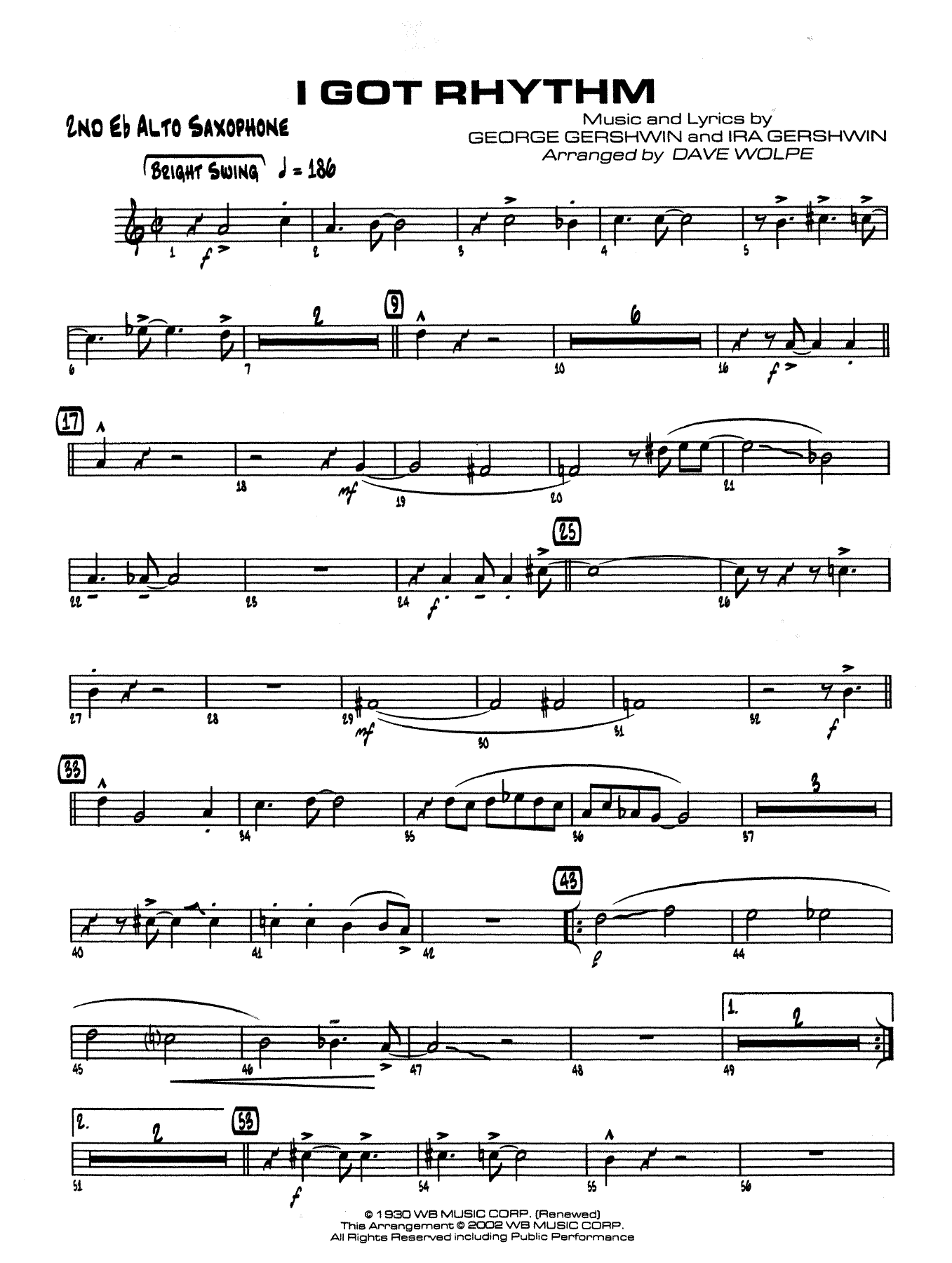 I Got Rhythm — sheet music cover (first page)