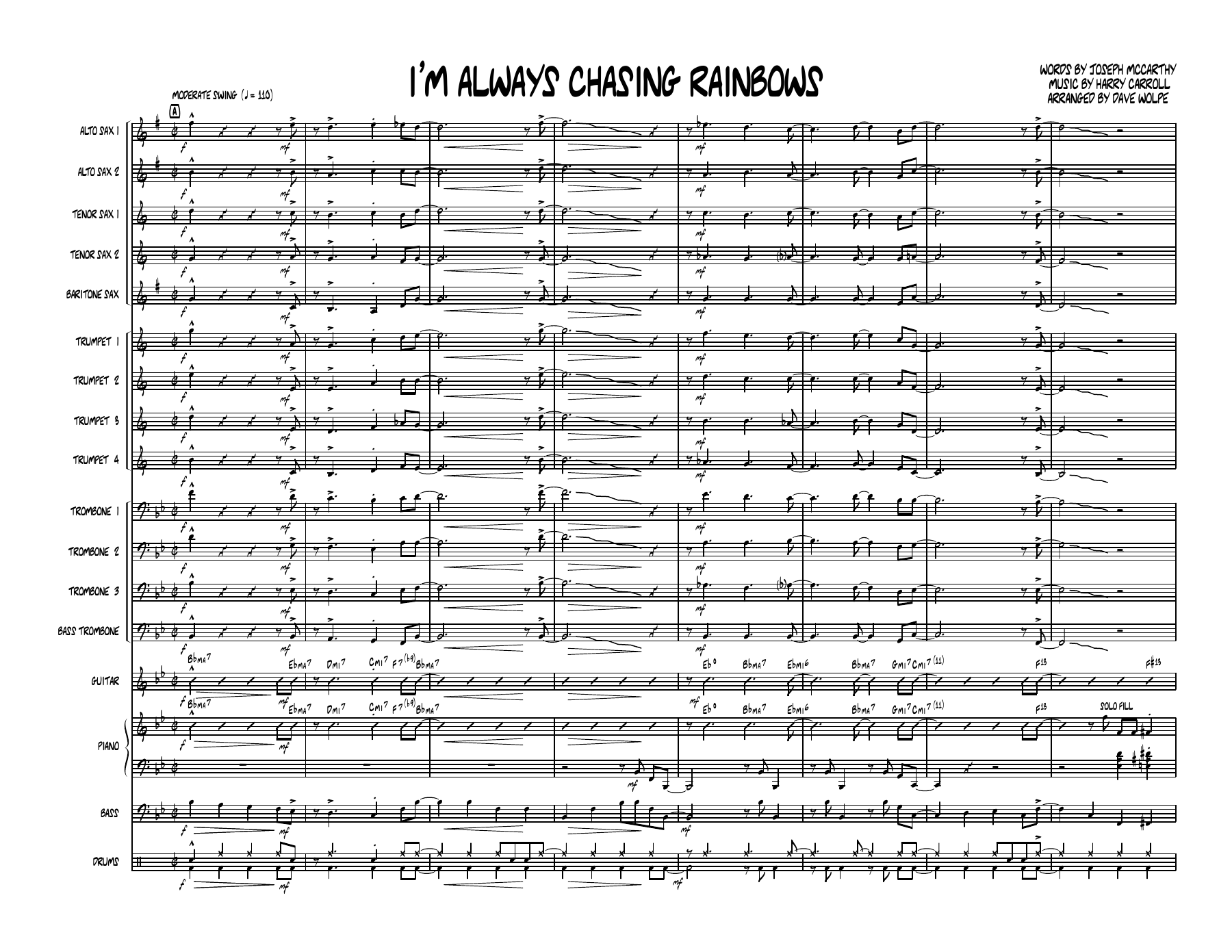 I'm Always Chasing Rainbows — sheet music preview