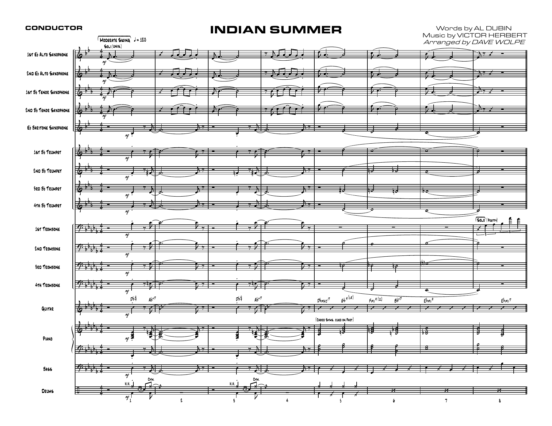 Indian Summer — sheet music cover (first page)