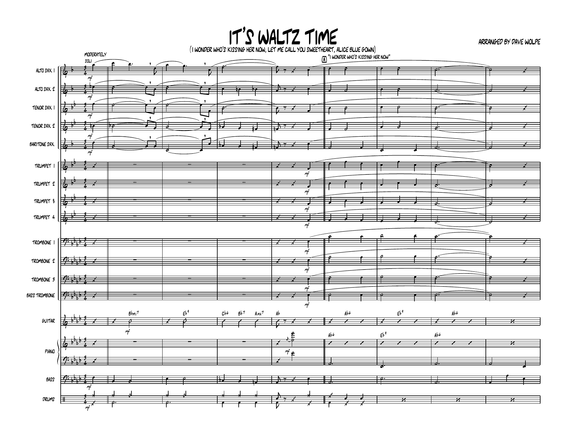It's Waltz Time — sheet music cover (first page)