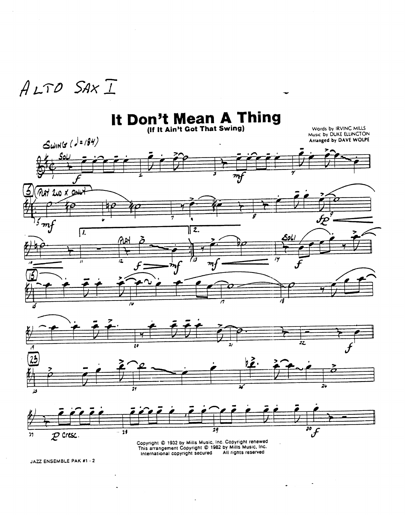 It Don't Mean A Thing (D.Wolpe) 35 — Биг-бэнд sheet music by Dave Wolpe | Jazz Standard
