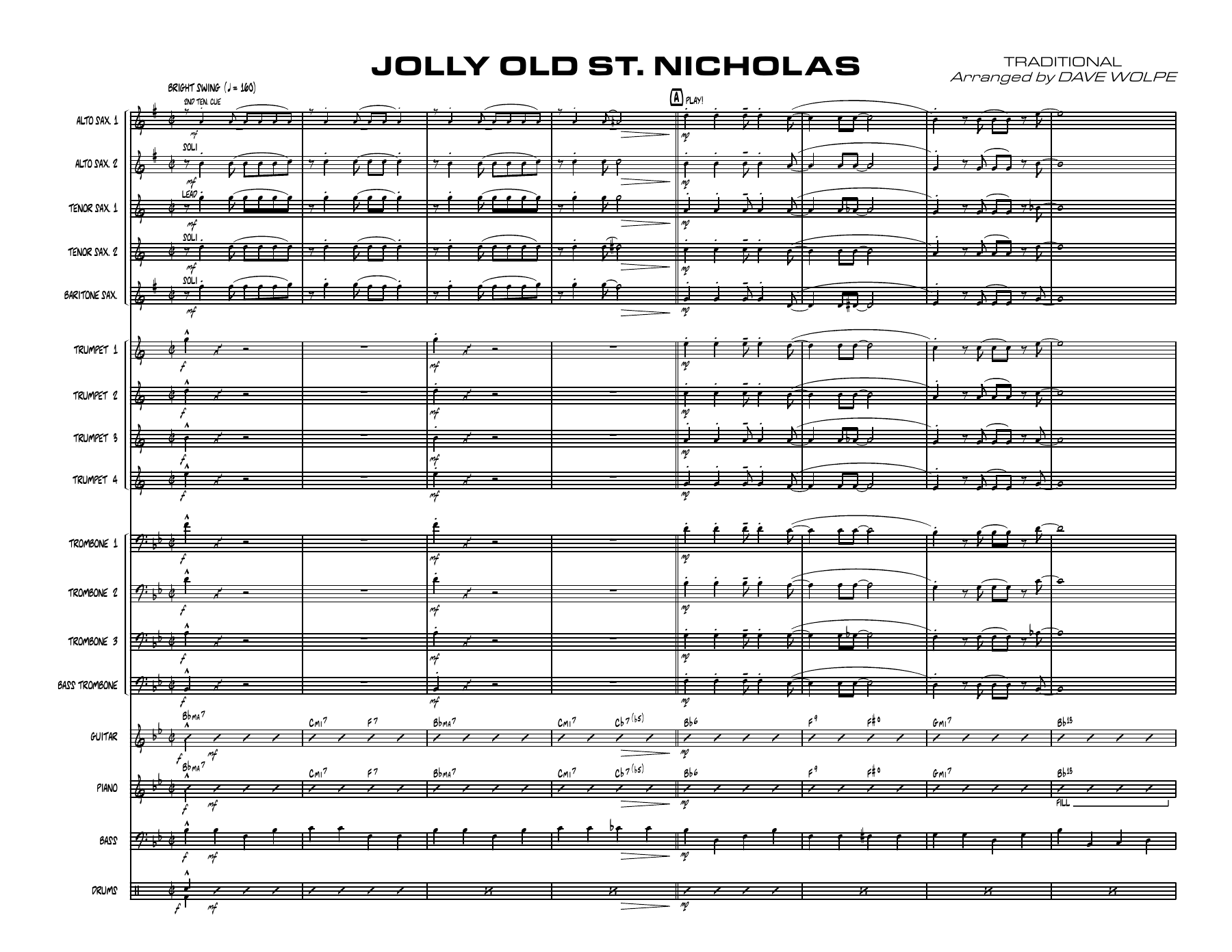 Jolly Old St. Nicholas — sheet music cover (first page)