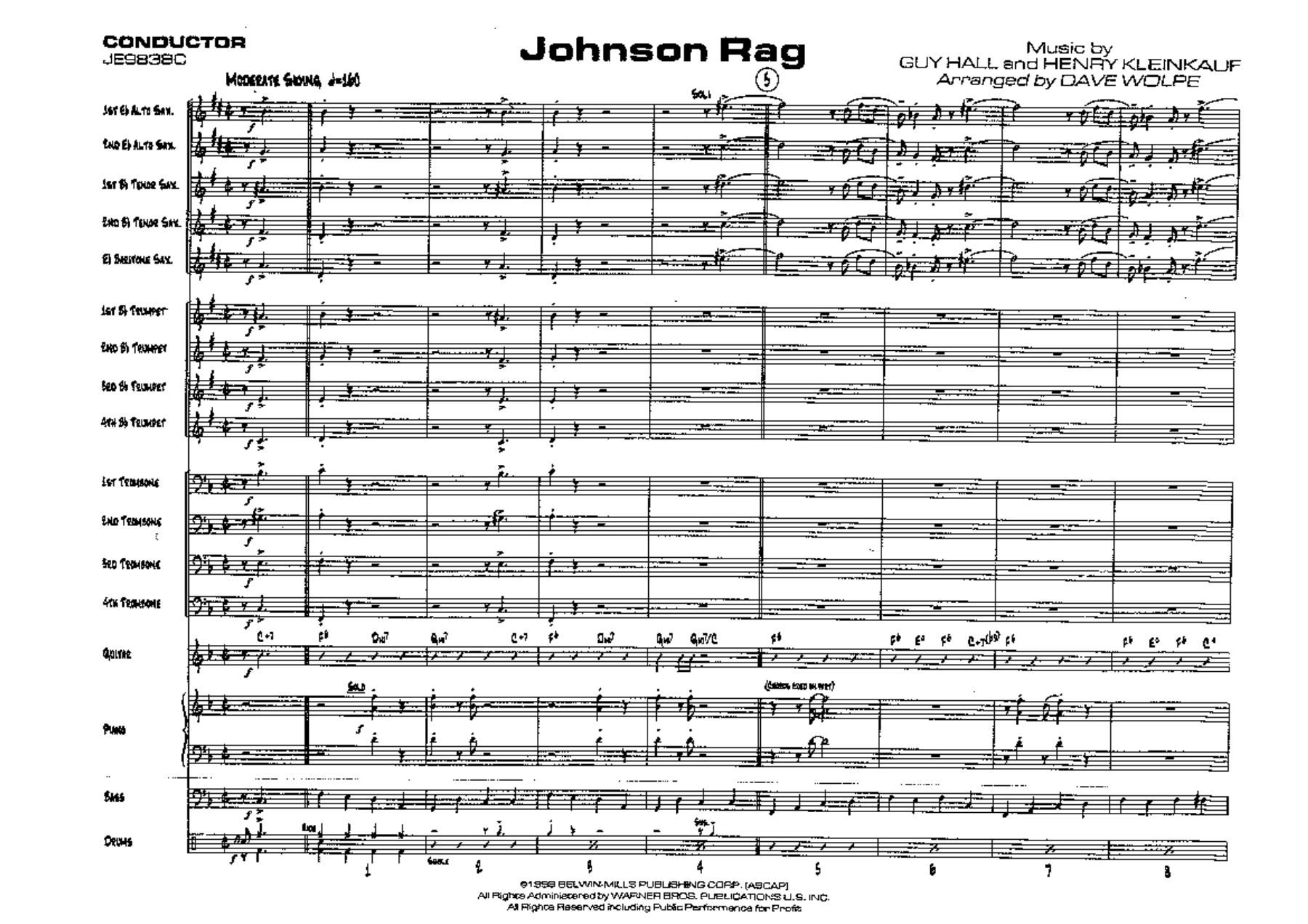 Johnson Rag — sheet music cover (first page)