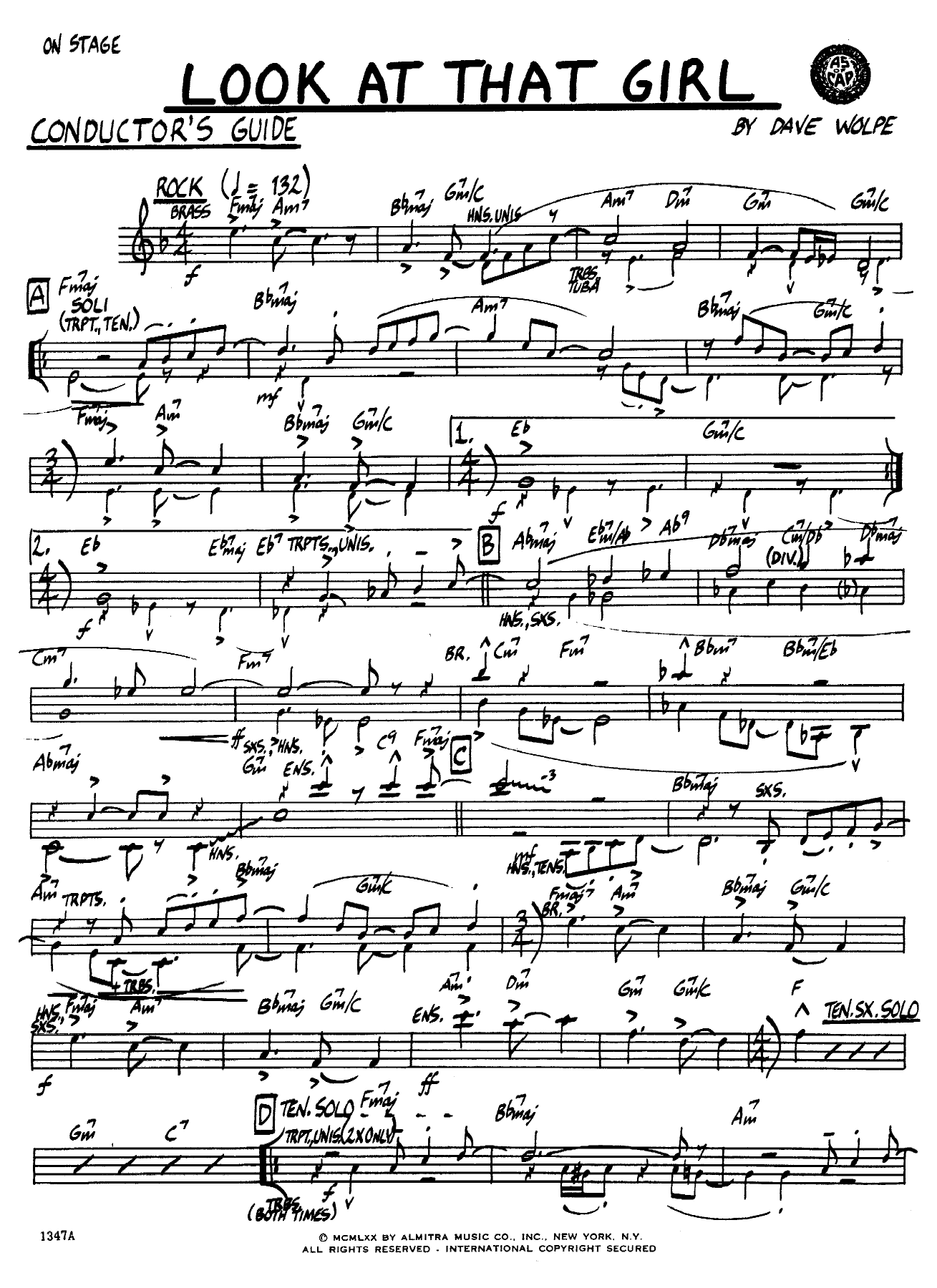 Look At That Girl — Big Band sheet music arranged by D.Wolpe | Jazz Standard
