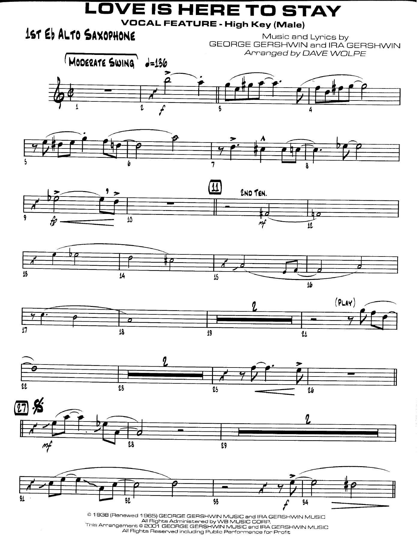 Love Is Here To Stay (D.Wolpe) Male Voc. — sheet music preview