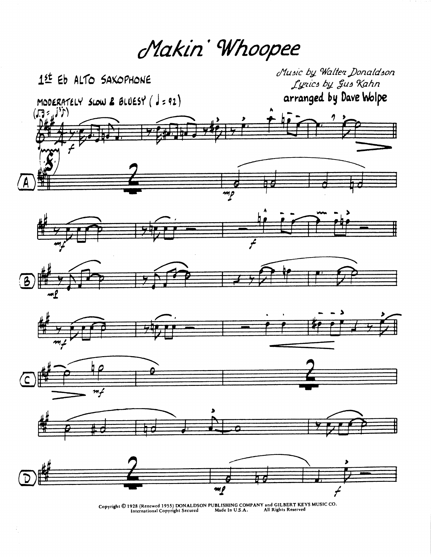 Makin' Whoopee — sheet music cover (first page)