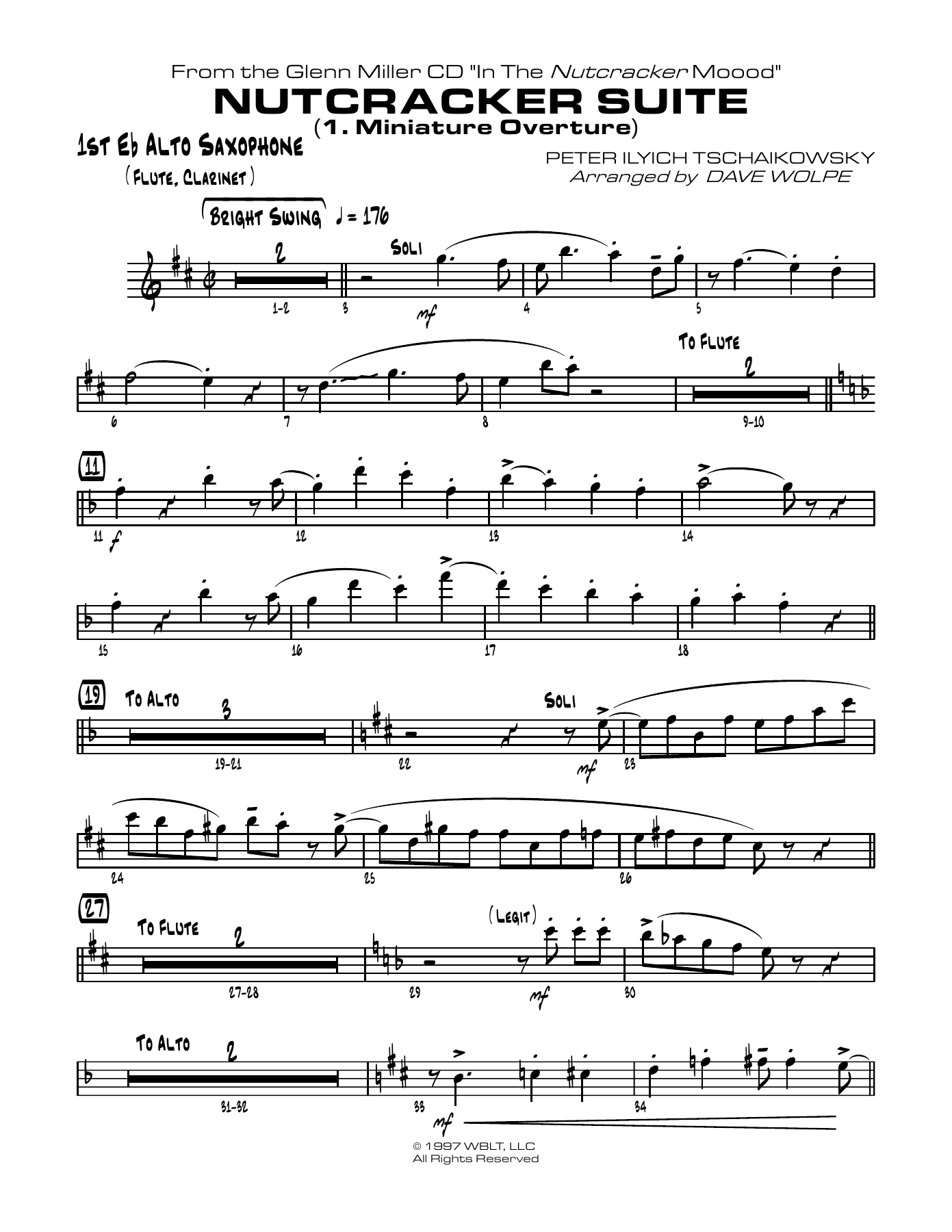 Miniature Overture — Big Band sheet music arranged by D.Wolpe | Jazz Standard