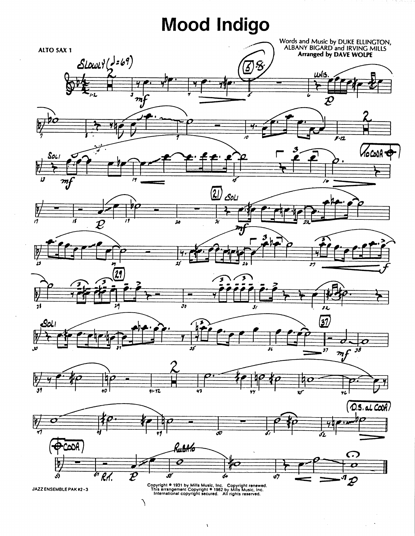 Mood Indigo — sheet music cover (first page)