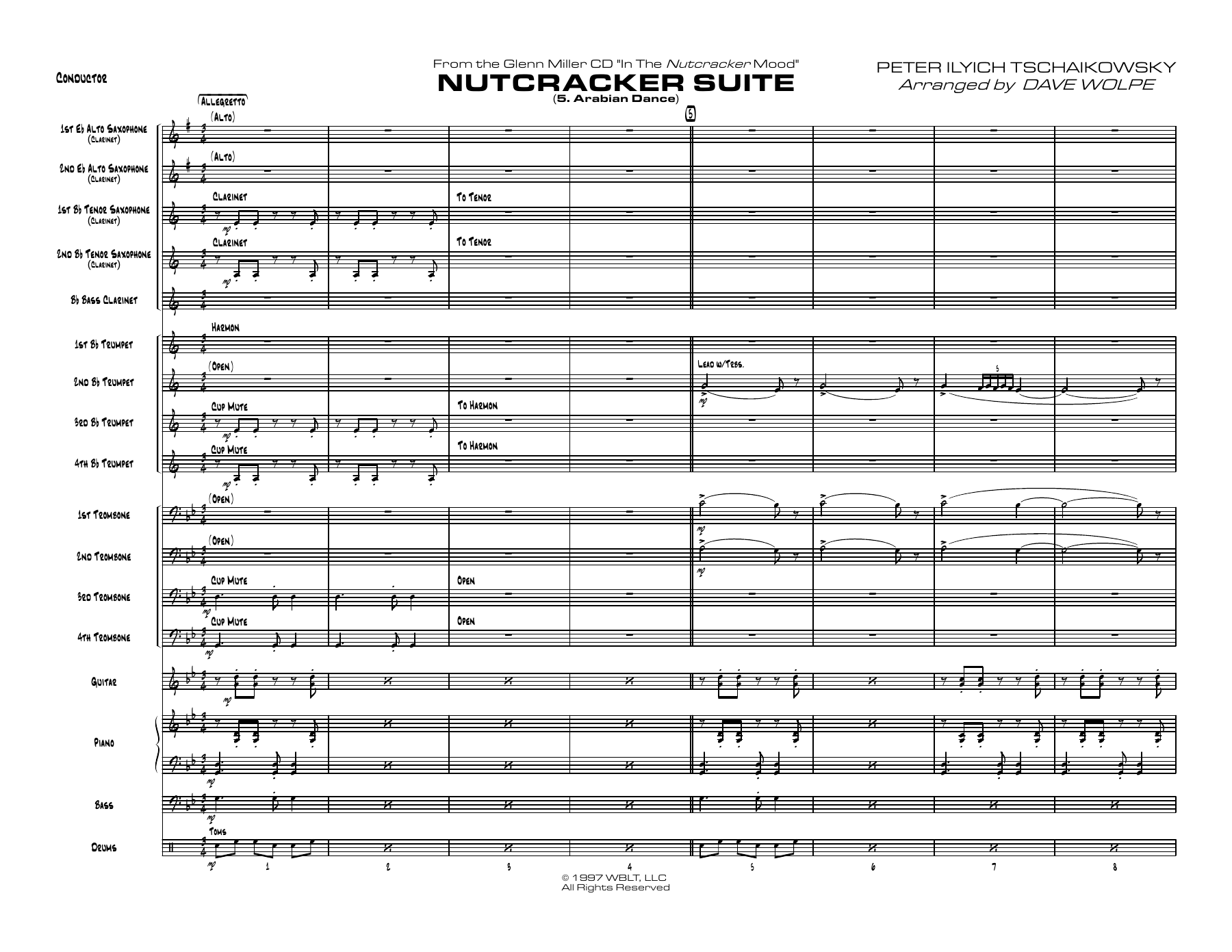 Nutcracker Suite - 5. Arabian Dance - P. I. Tchaikovsky — sheet music preview