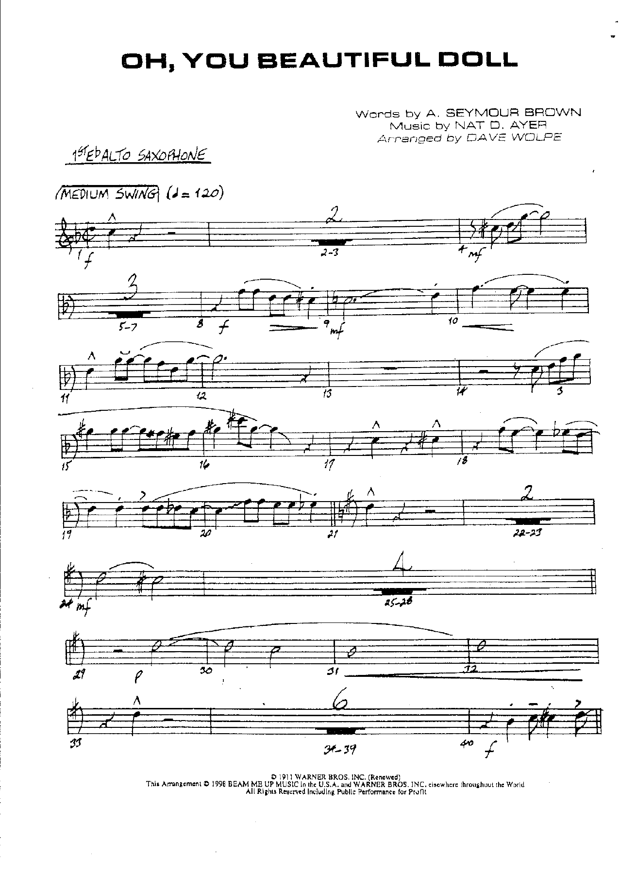 Oh, You Beautiful Doll! — sheet music preview