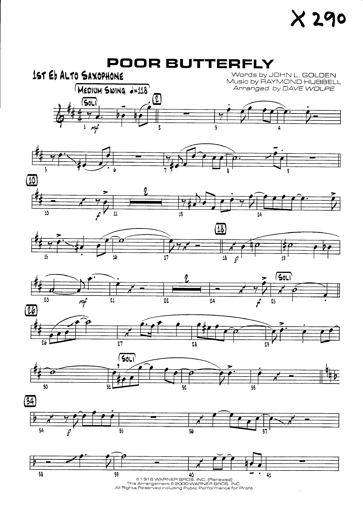 Poor Butterfly — Big Band sheet music by D.Wolpe | Jazz Standard