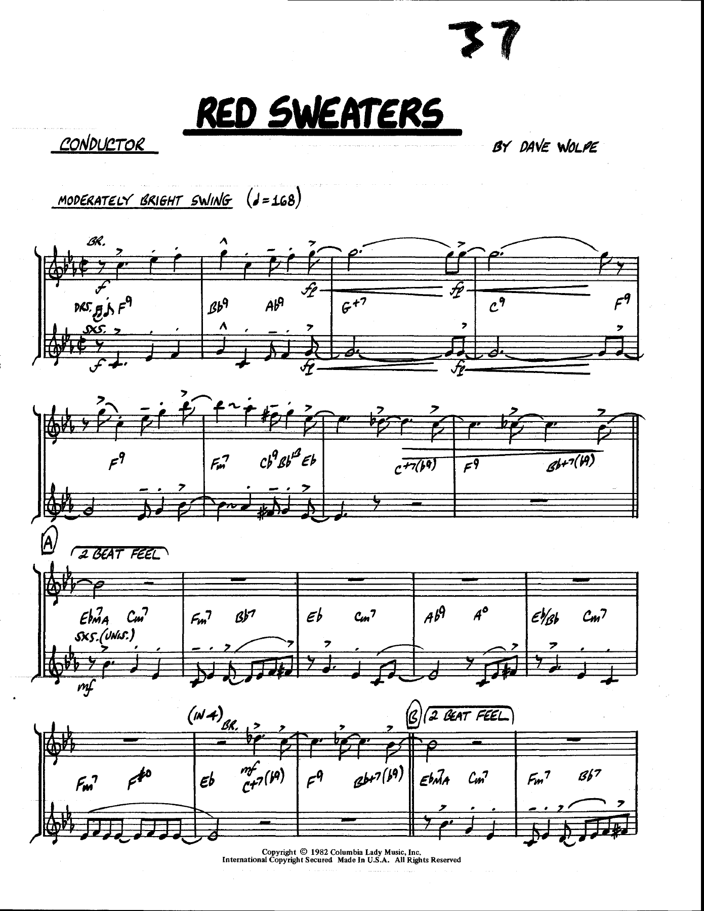 Red Sweaters — sheet music cover (first page)