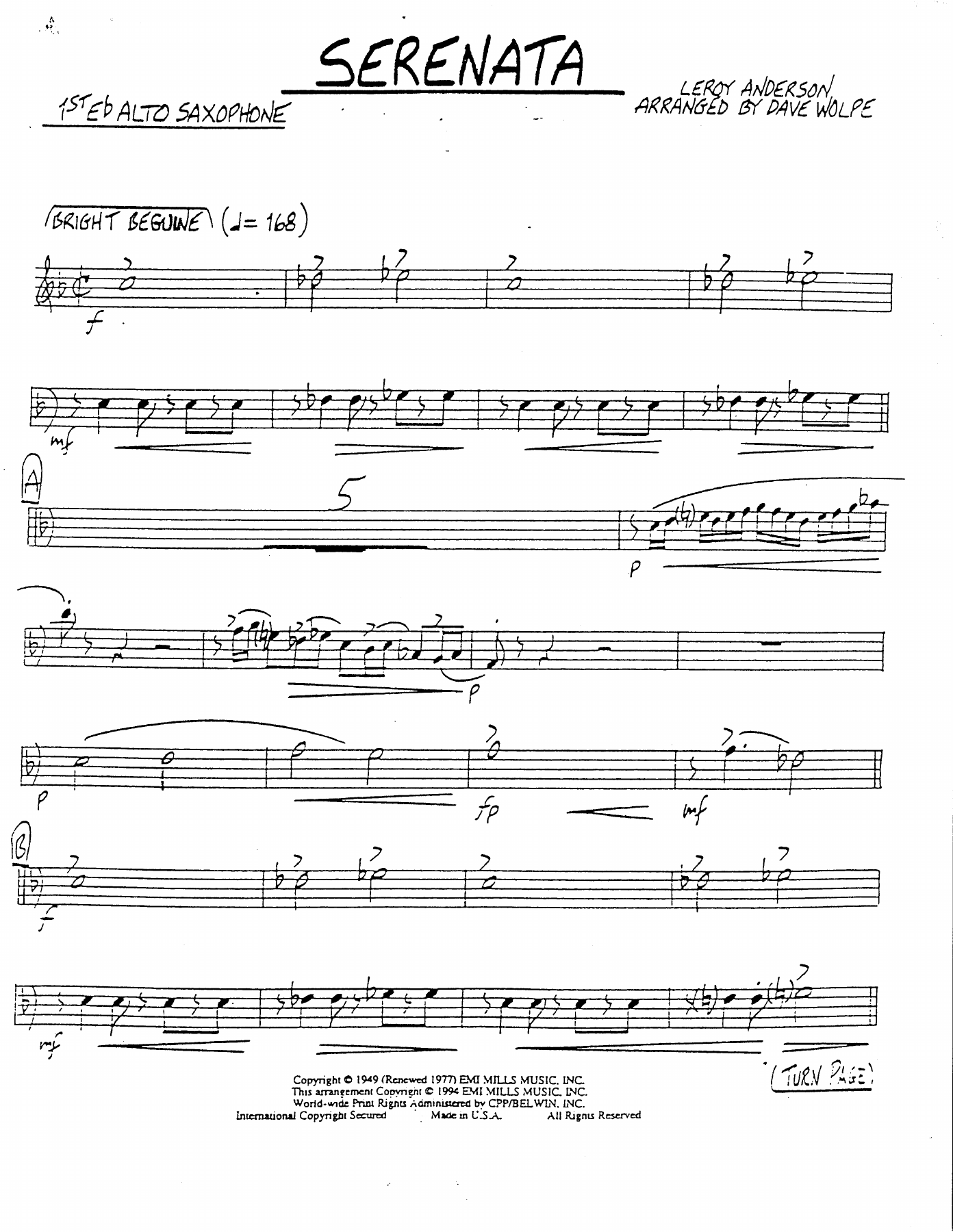 Serenata — sheet music cover (first page)