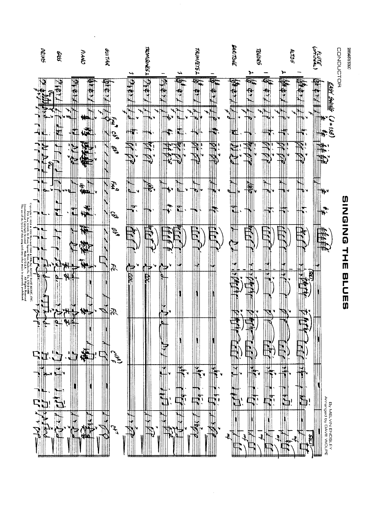 Singin' The Blues — sheet music cover (first page)