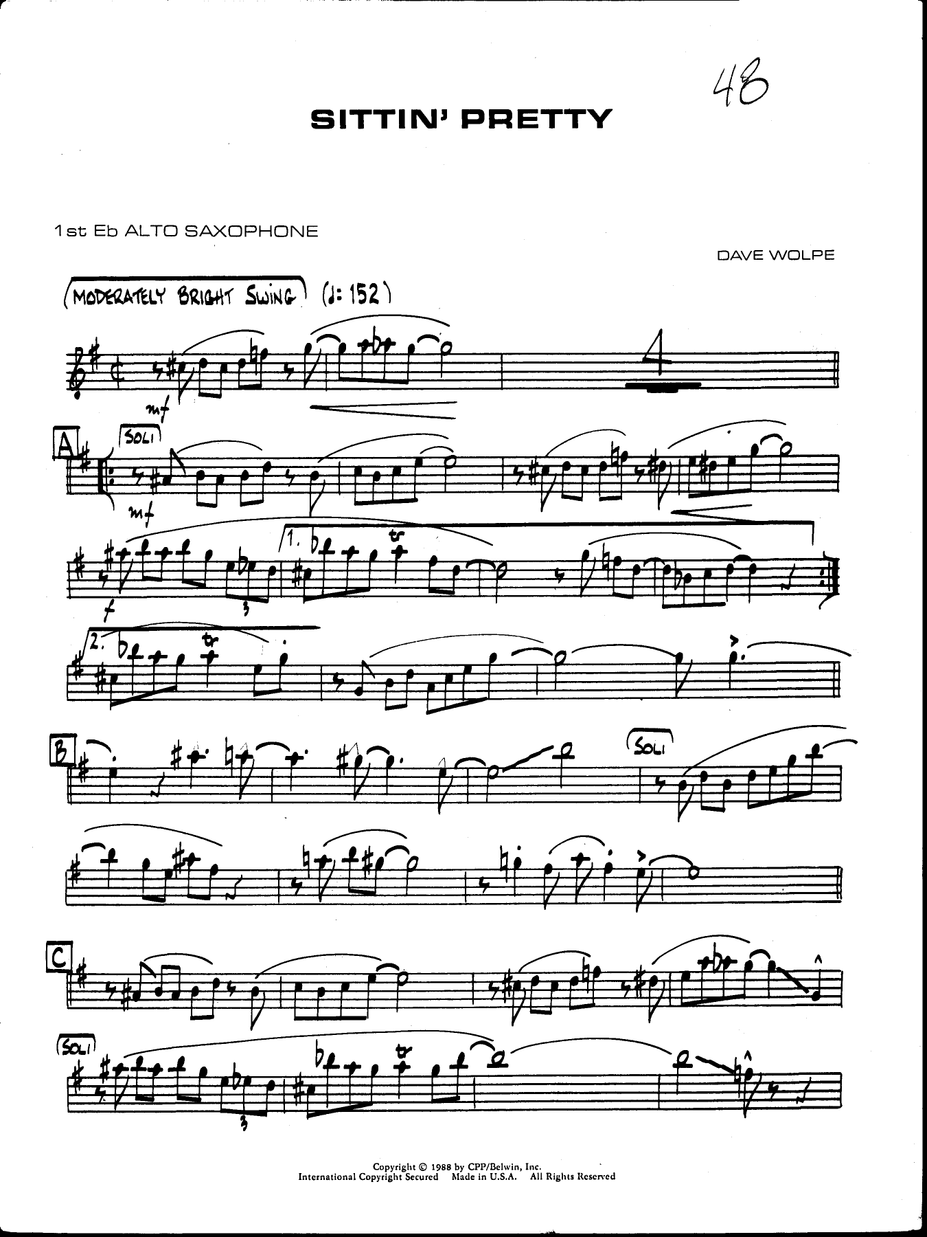Sittin' Pretty — sheet music cover (first page)