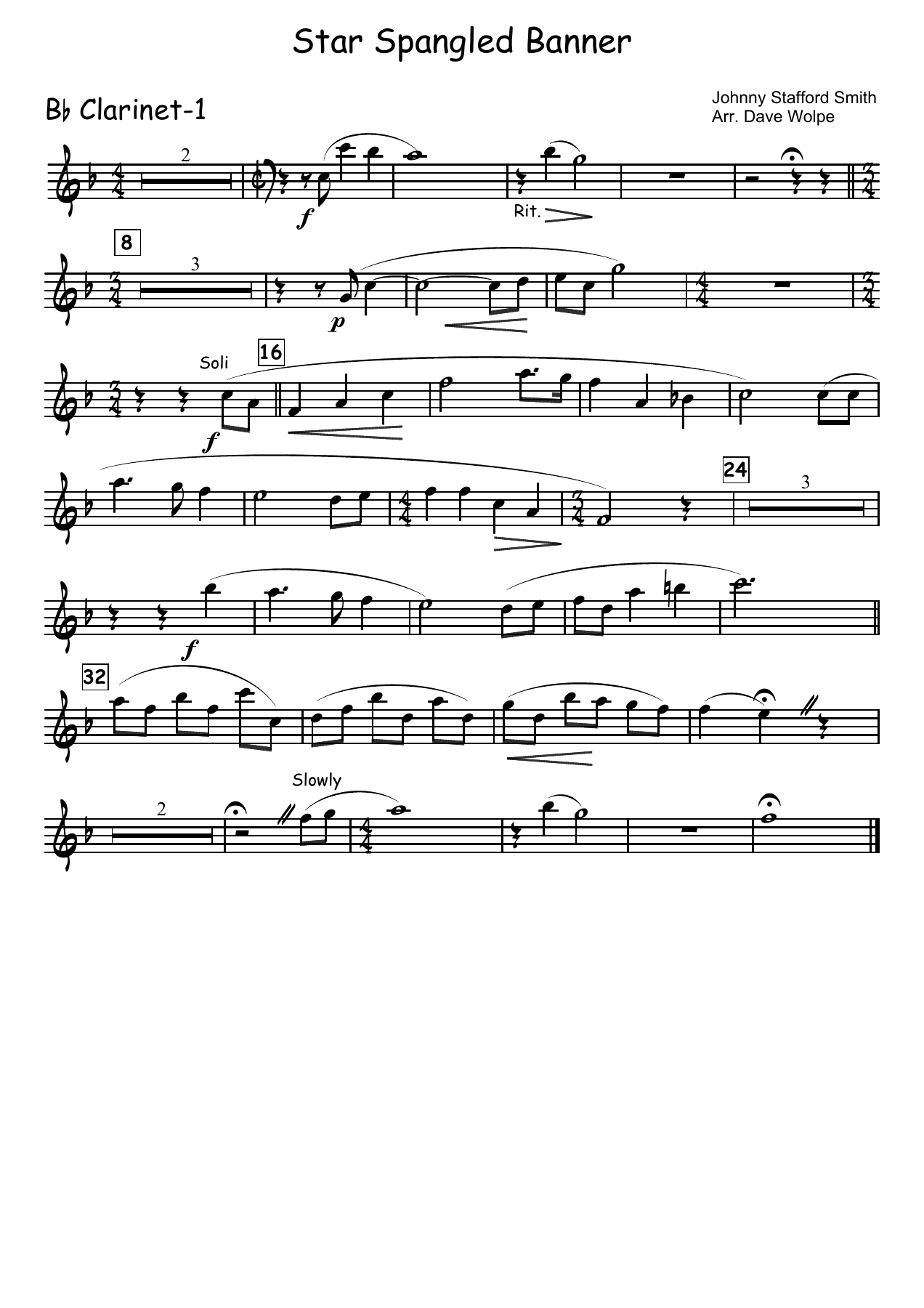 Star Spangled Banner — sheet music cover (first page)