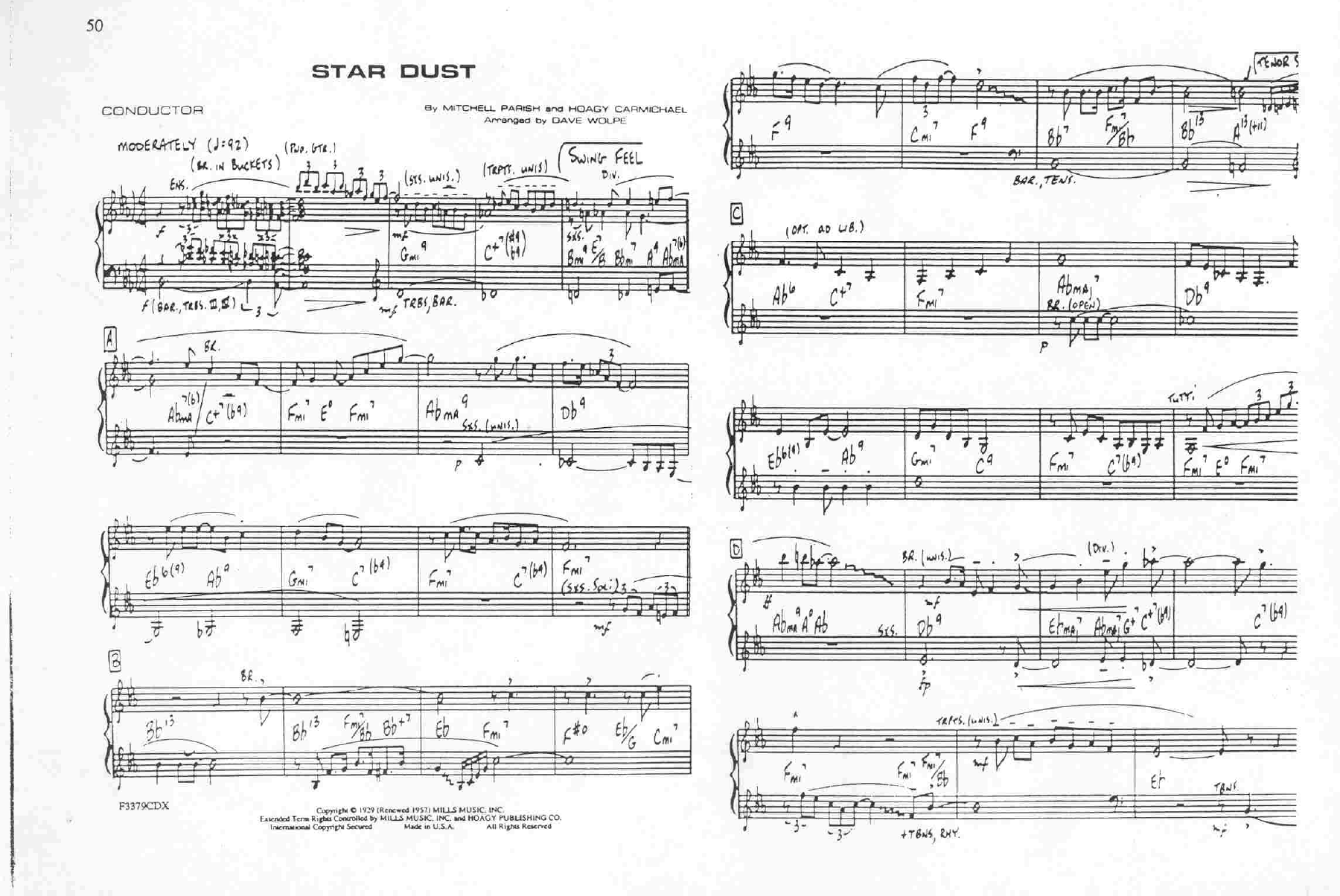 Stardust — sheet music cover (first page)