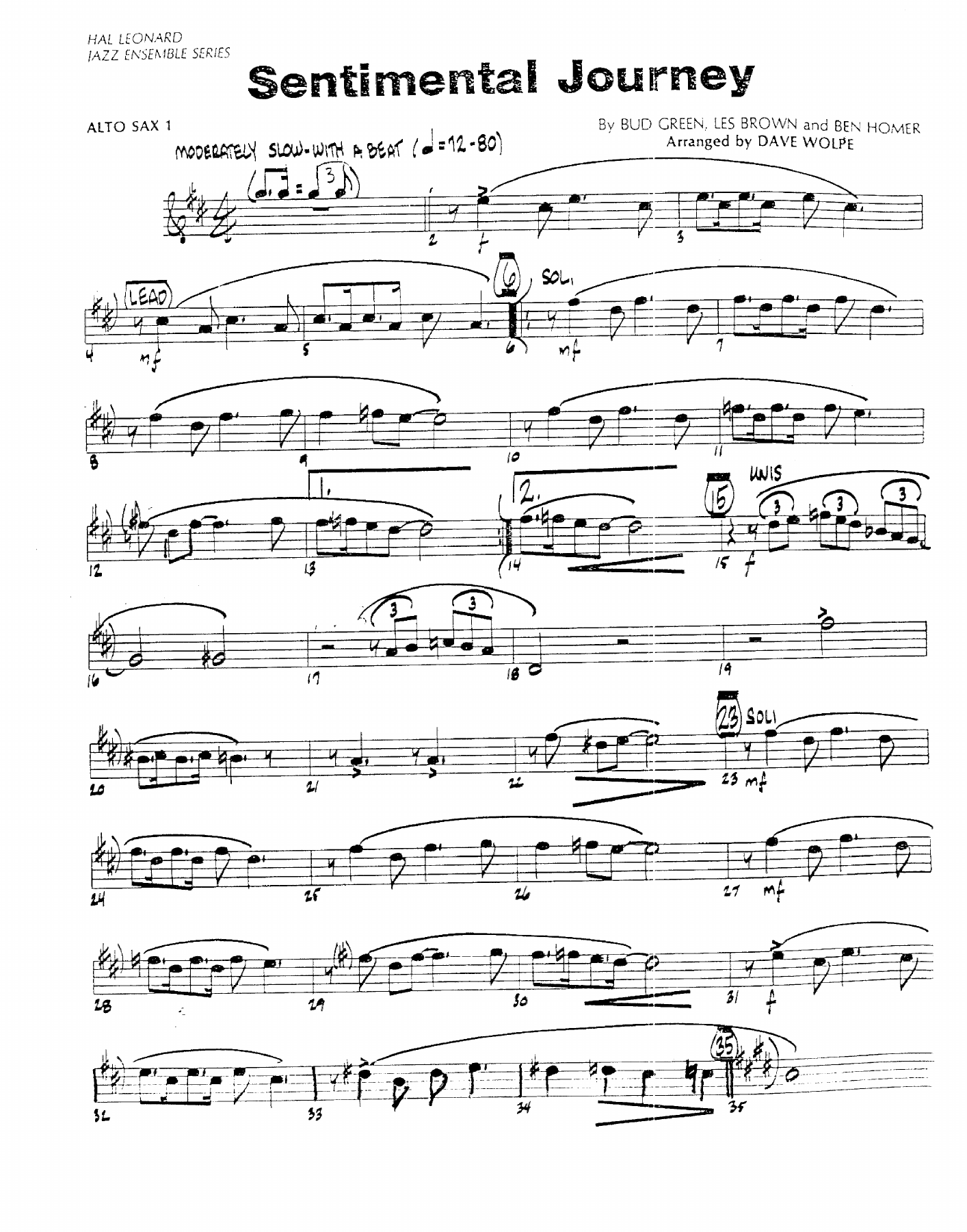 Stompin' At The Savoy — Big Band sheet music arranged by D.Wolpe | Jazz Standard