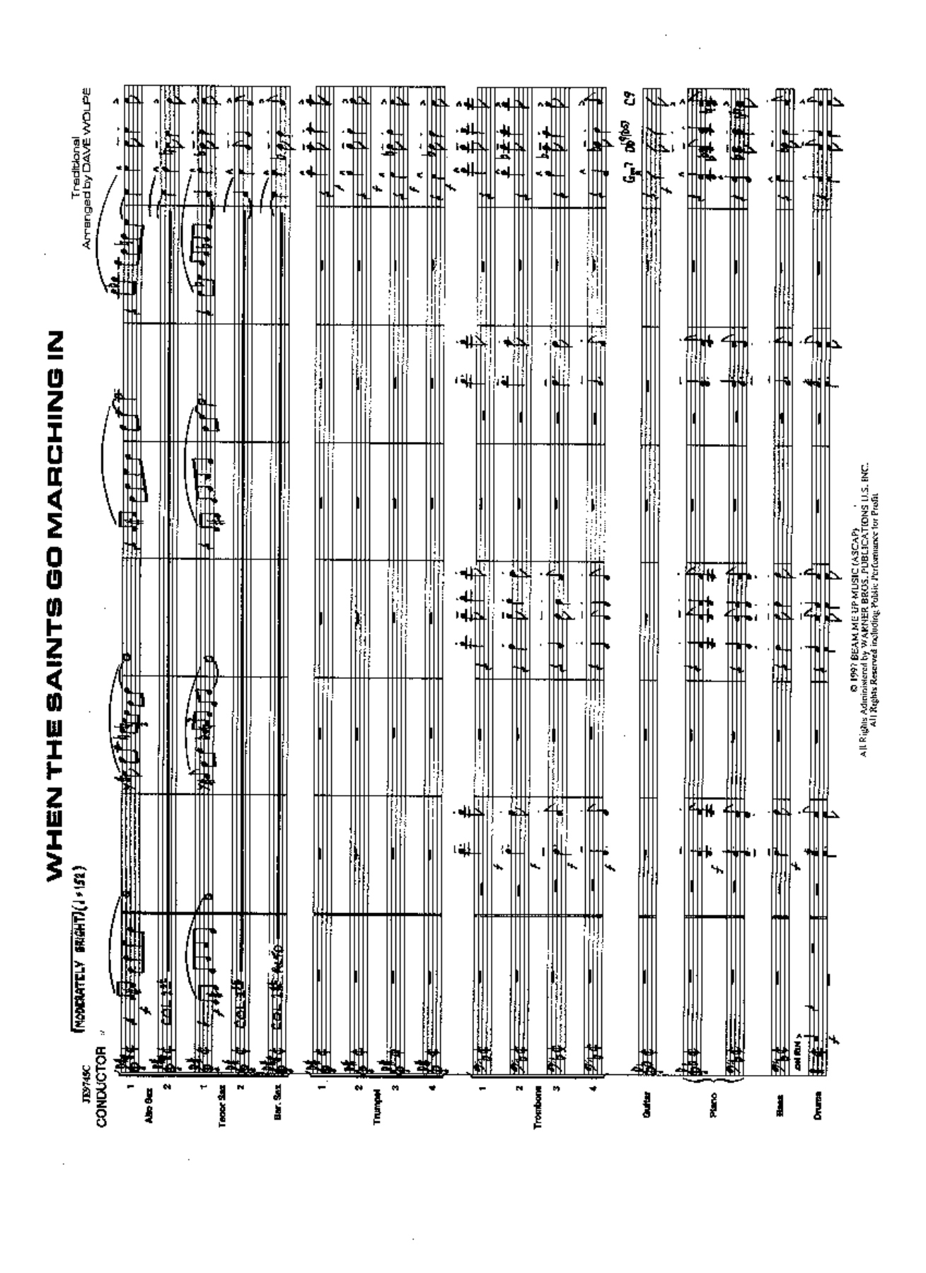 When The Saints Go Marching In — Big Band sheet music arranged by D.Wolpe | Jazz Standard