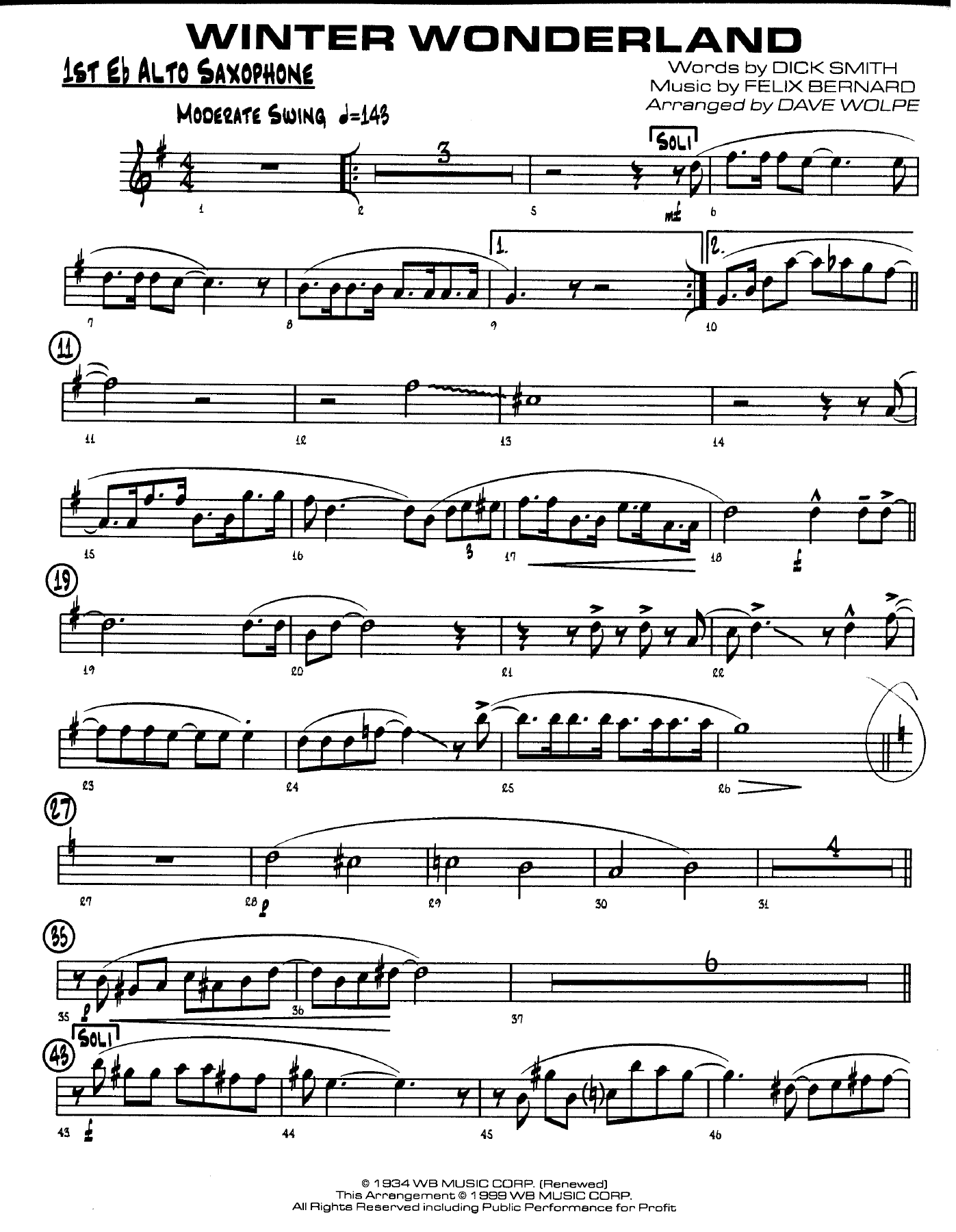 Winter Wonderland — sheet music preview
