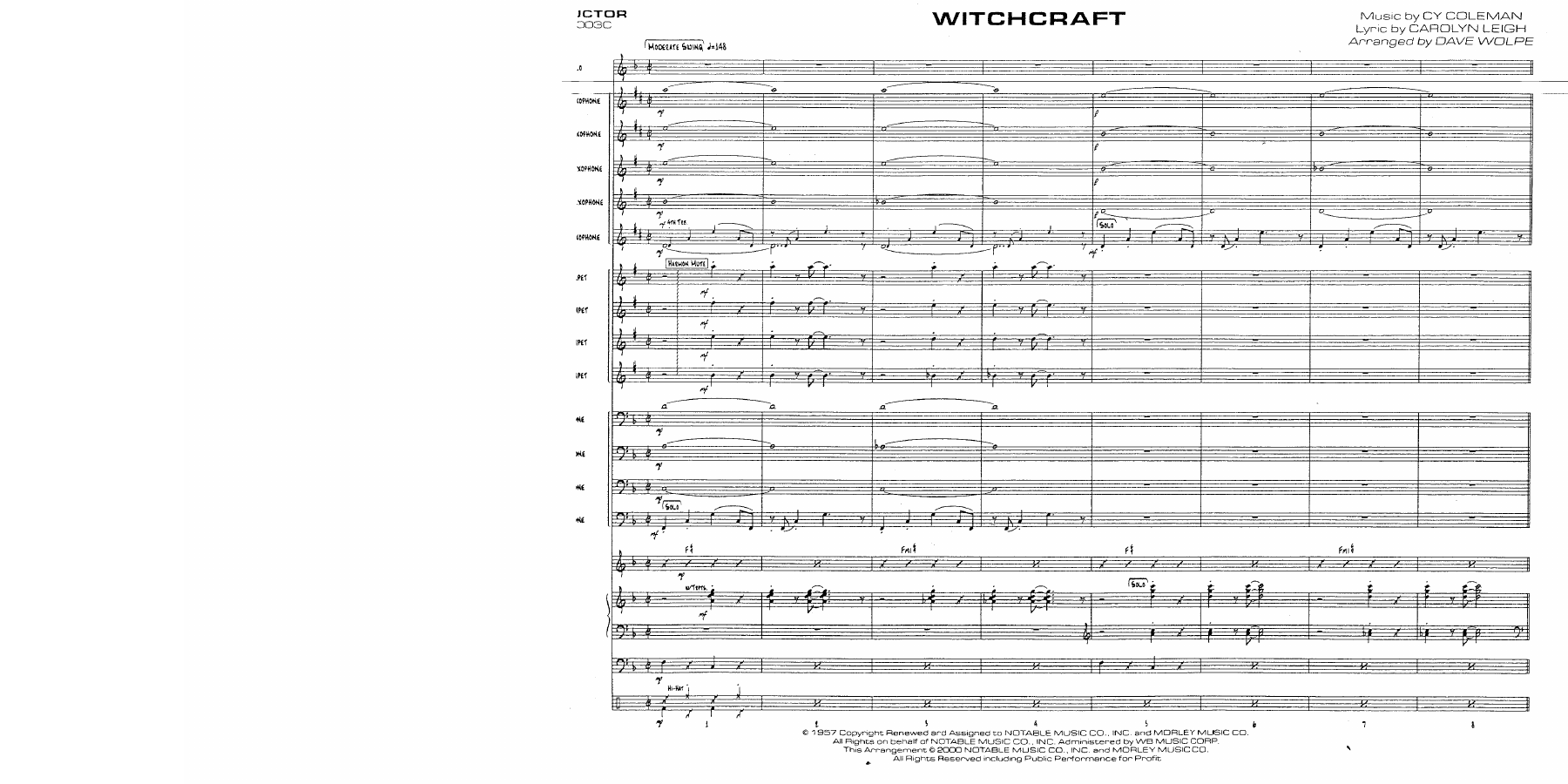 Witchcraft — sheet music cover (first page)