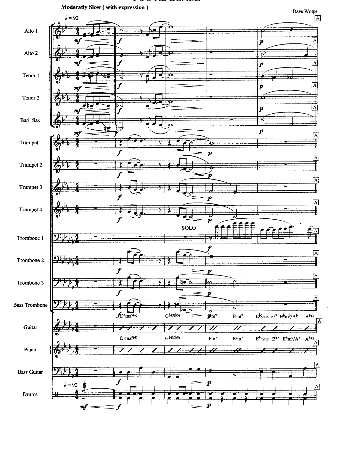 You're Blase — Big Band sheet music arranged by D.Wolpe | Jazz Standard