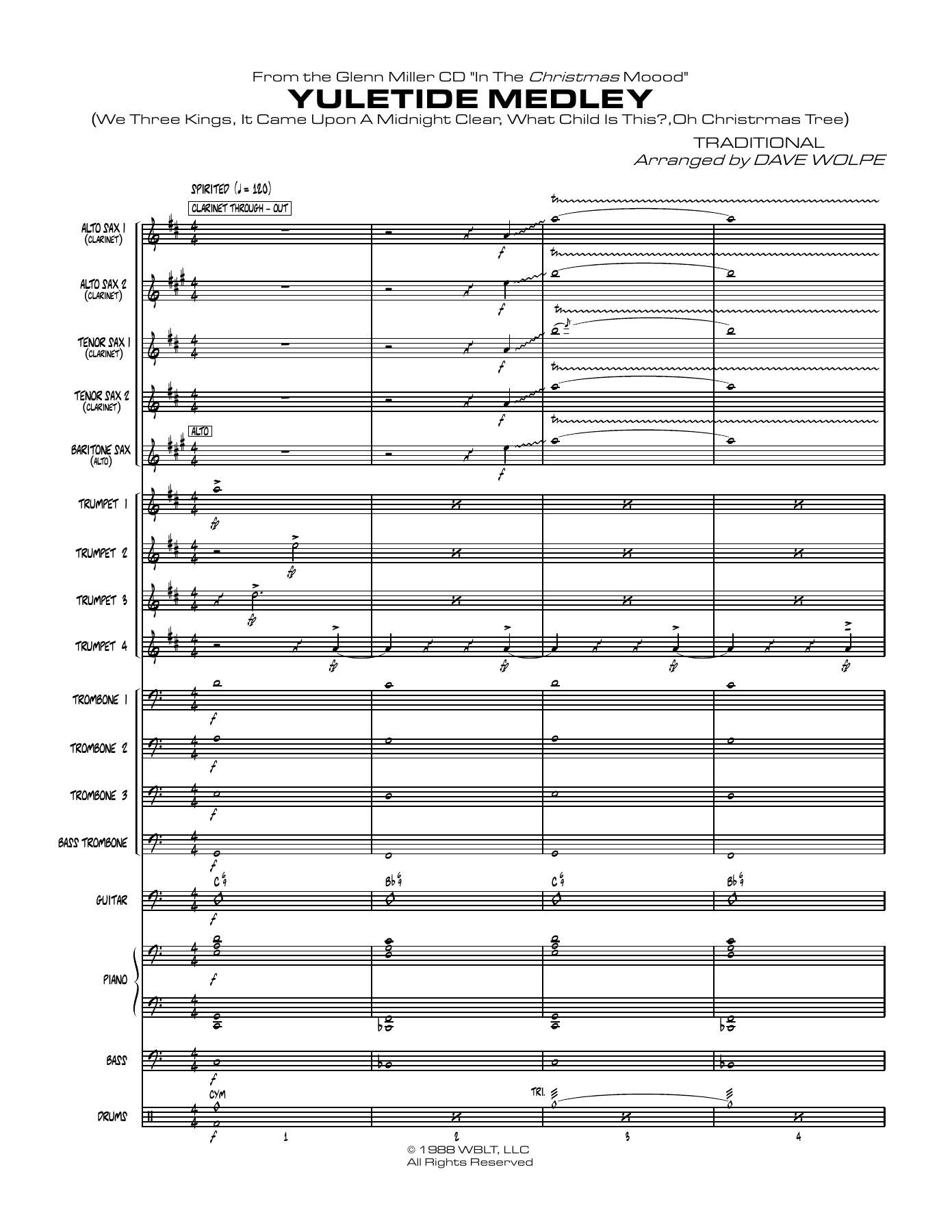 Yuletide Medley (D.Wolpe) 2 — sheet music cover (first page)