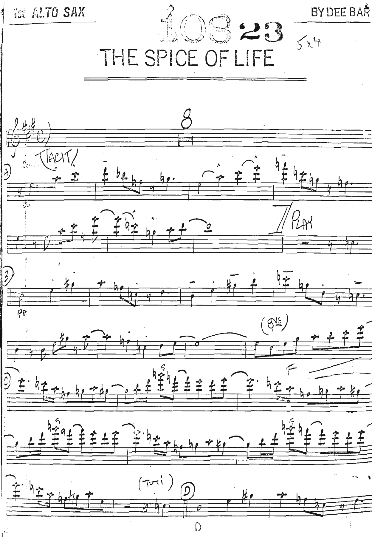 Spice Of Life — sheet music preview