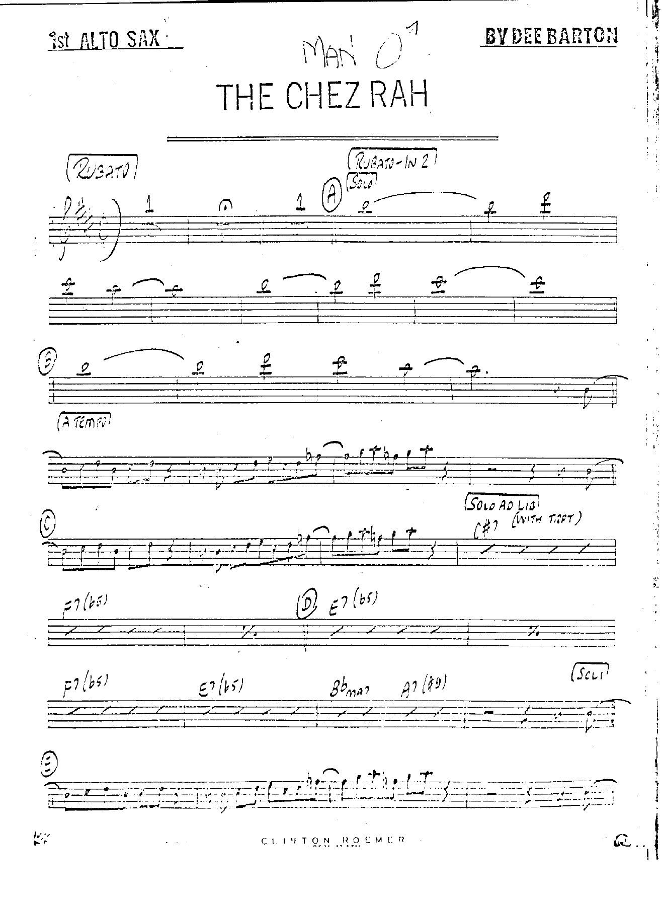 The Chez Rah — sheet music cover (first page)