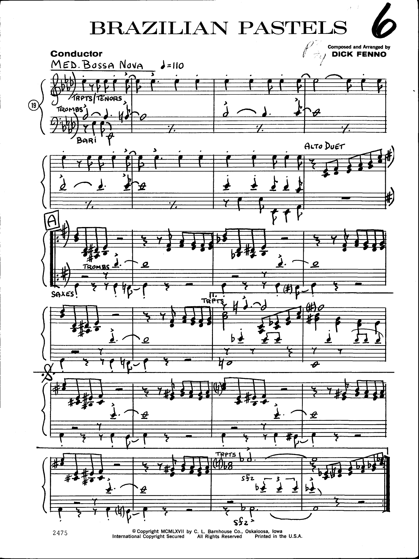 Brazilian Pastels — Big Band sheet music arranged by D.Fenno | Jazz Standard
