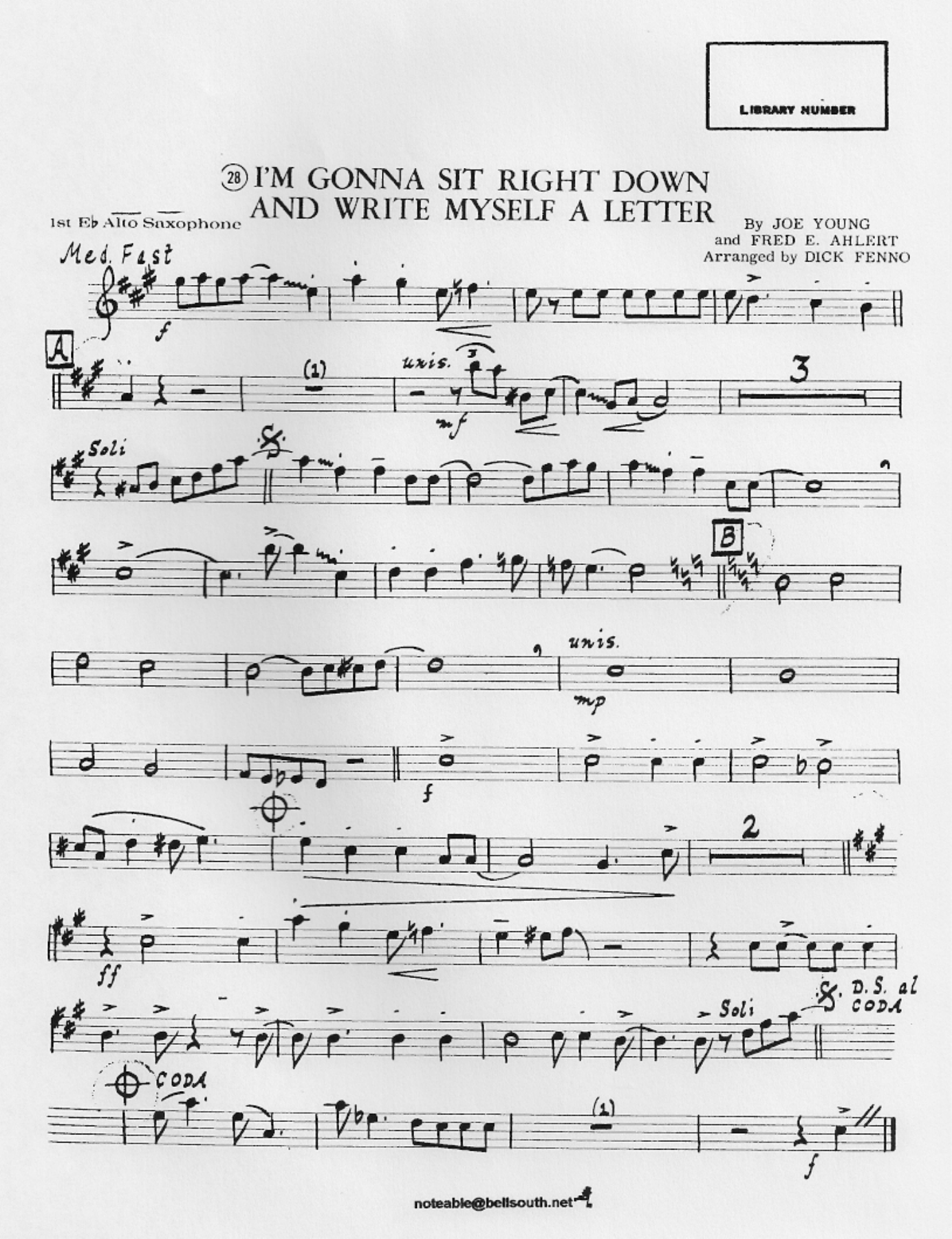 I'm Gonna Sit Right Down And Write Myself A Letter — sheet music cover (first page)
