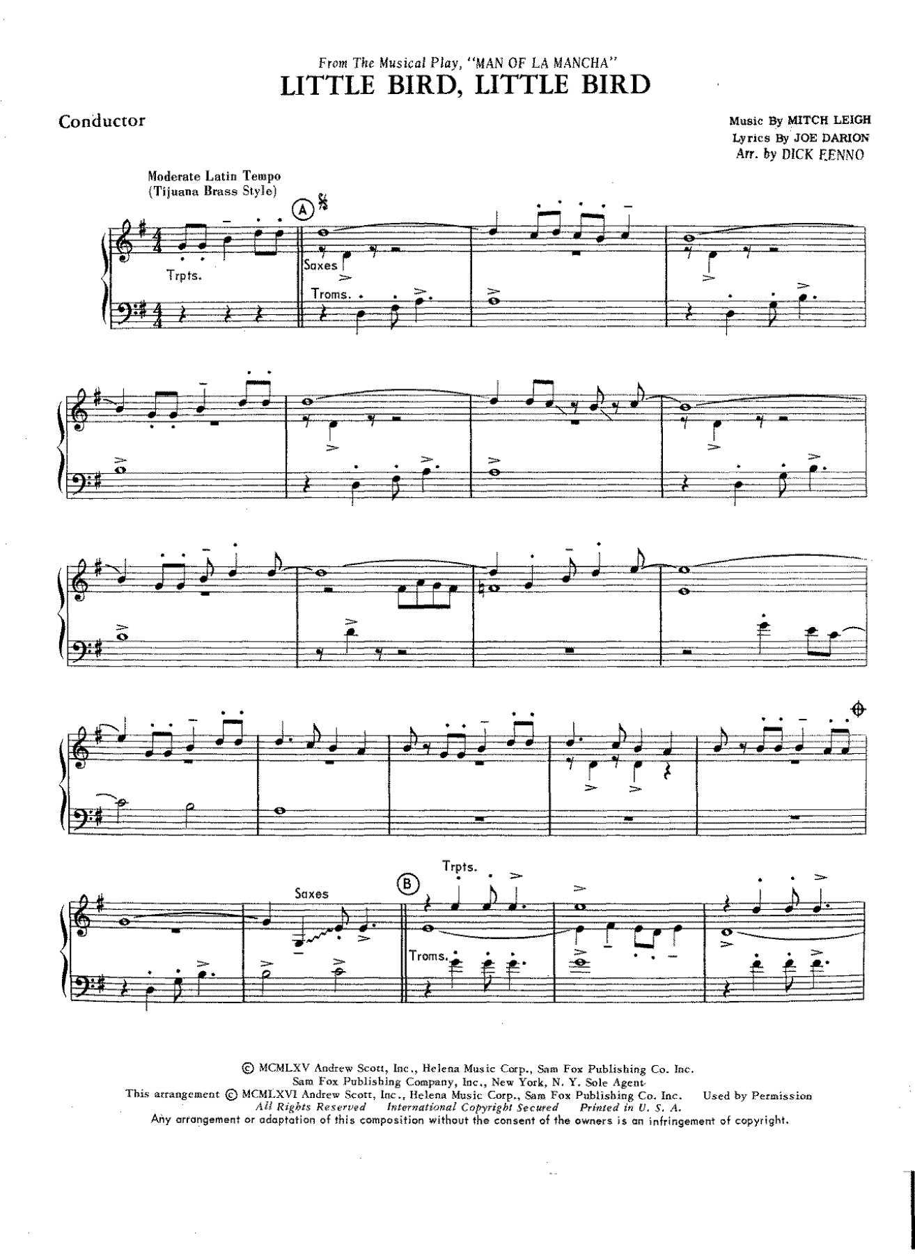 Little Bird, Little Bird — sheet music cover (first page)