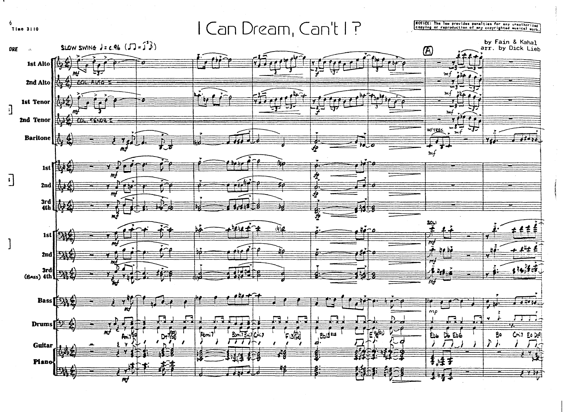 I Can Dream, Can't I — sheet music cover (first page)