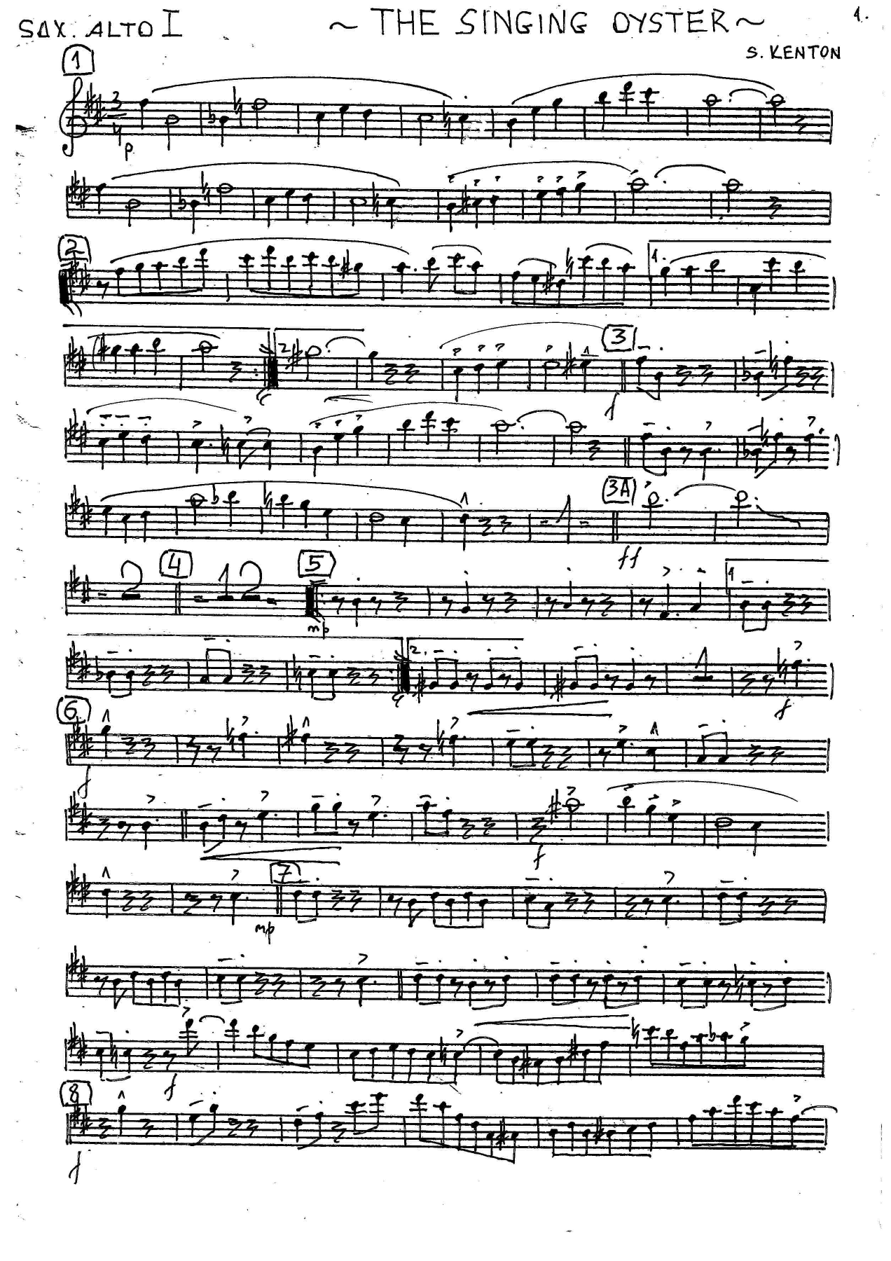 The Singing Oyster (D.Barton) S.Kenton 3 — Big Band sheet music arranged by Dee Barton | Jazz Standard