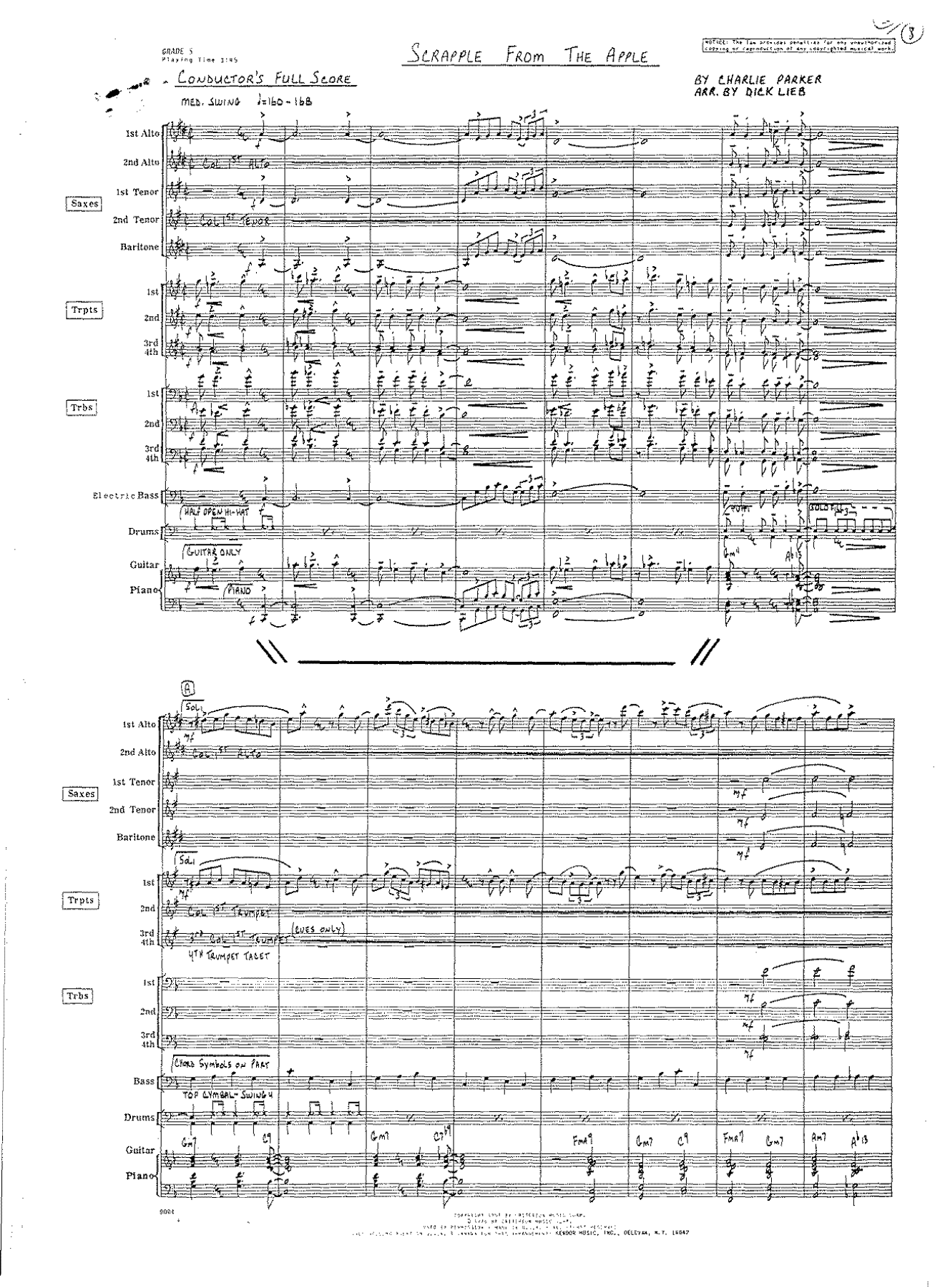 Scrapple From The Apple (D.Lieb) C.Parker — Big Band sheet music arranged by Dick Lieb | Jazz Standard