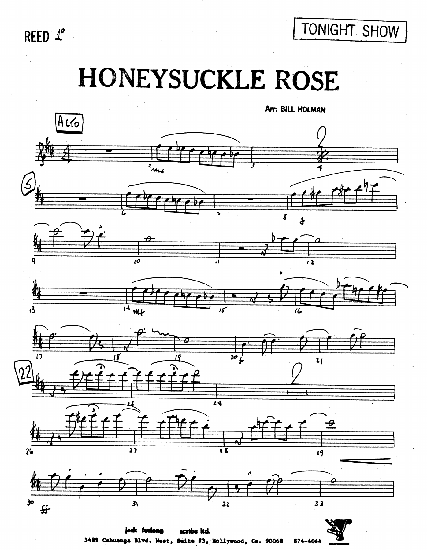 Honeysuckle Rose (B.Holman) D.Severinsen — Big Band sheet music arranged by Doc Severinsen | Jazz Standard