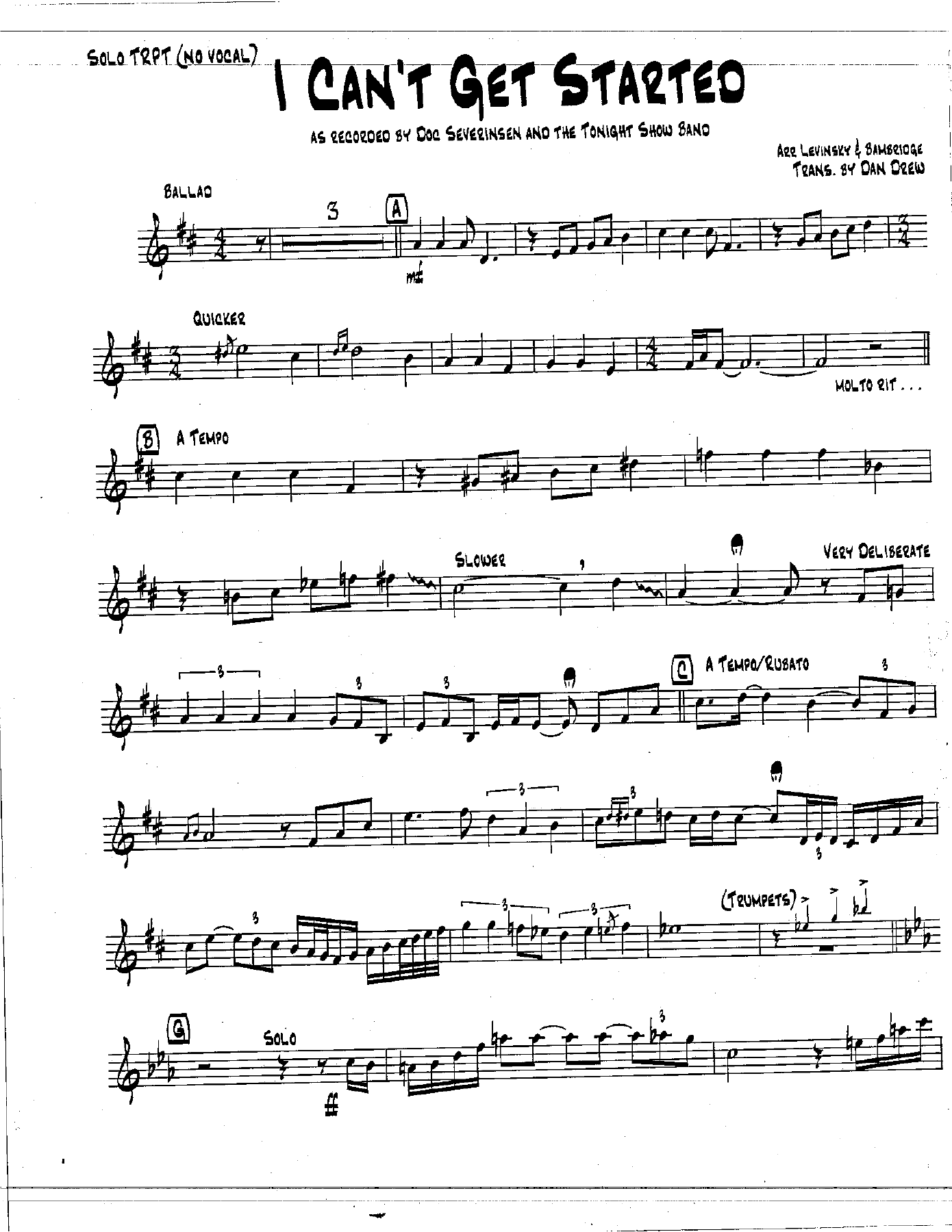I Can't Get Started — sheet music cover (first page)