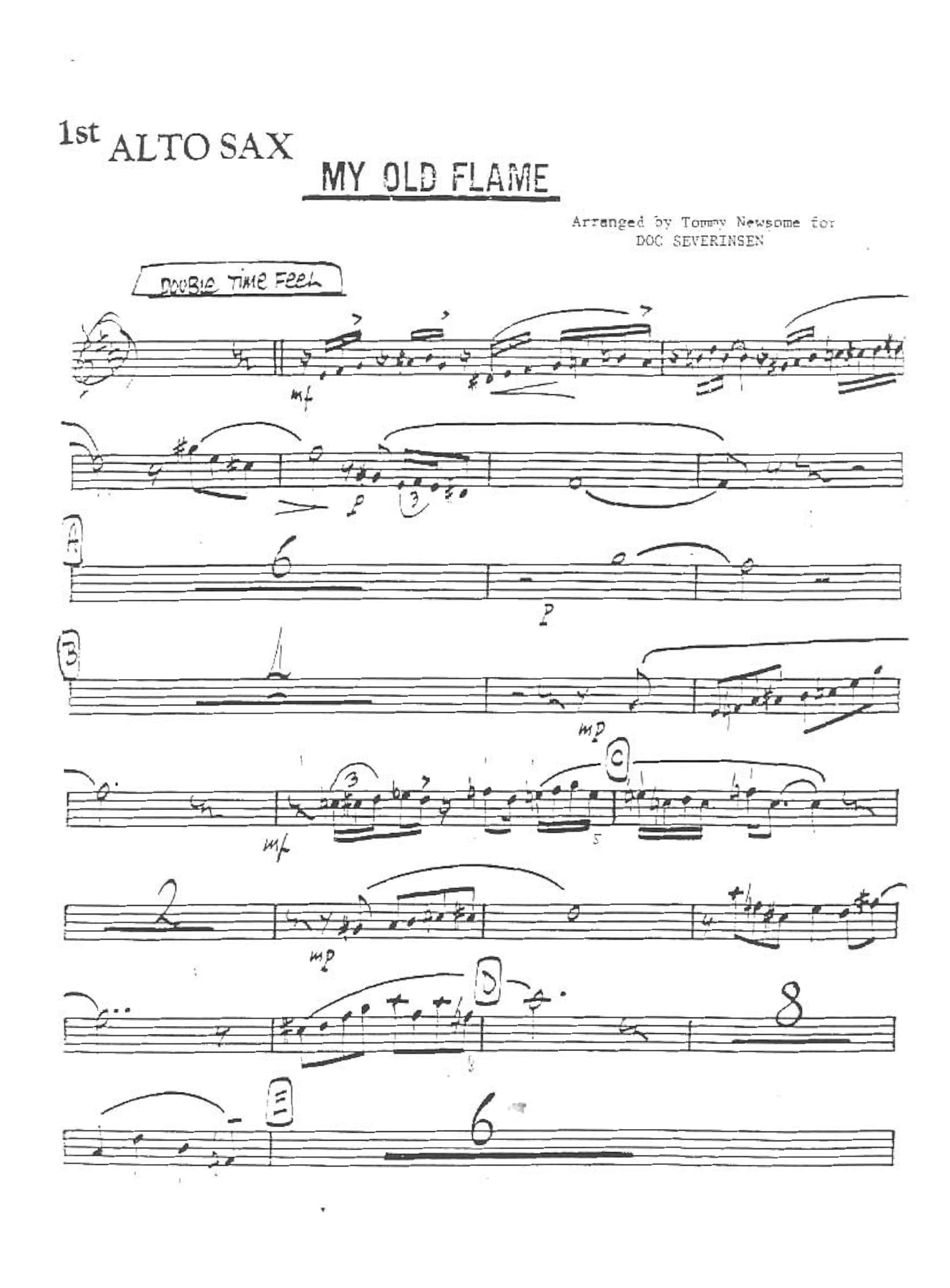 My Old Flame — sheet music preview