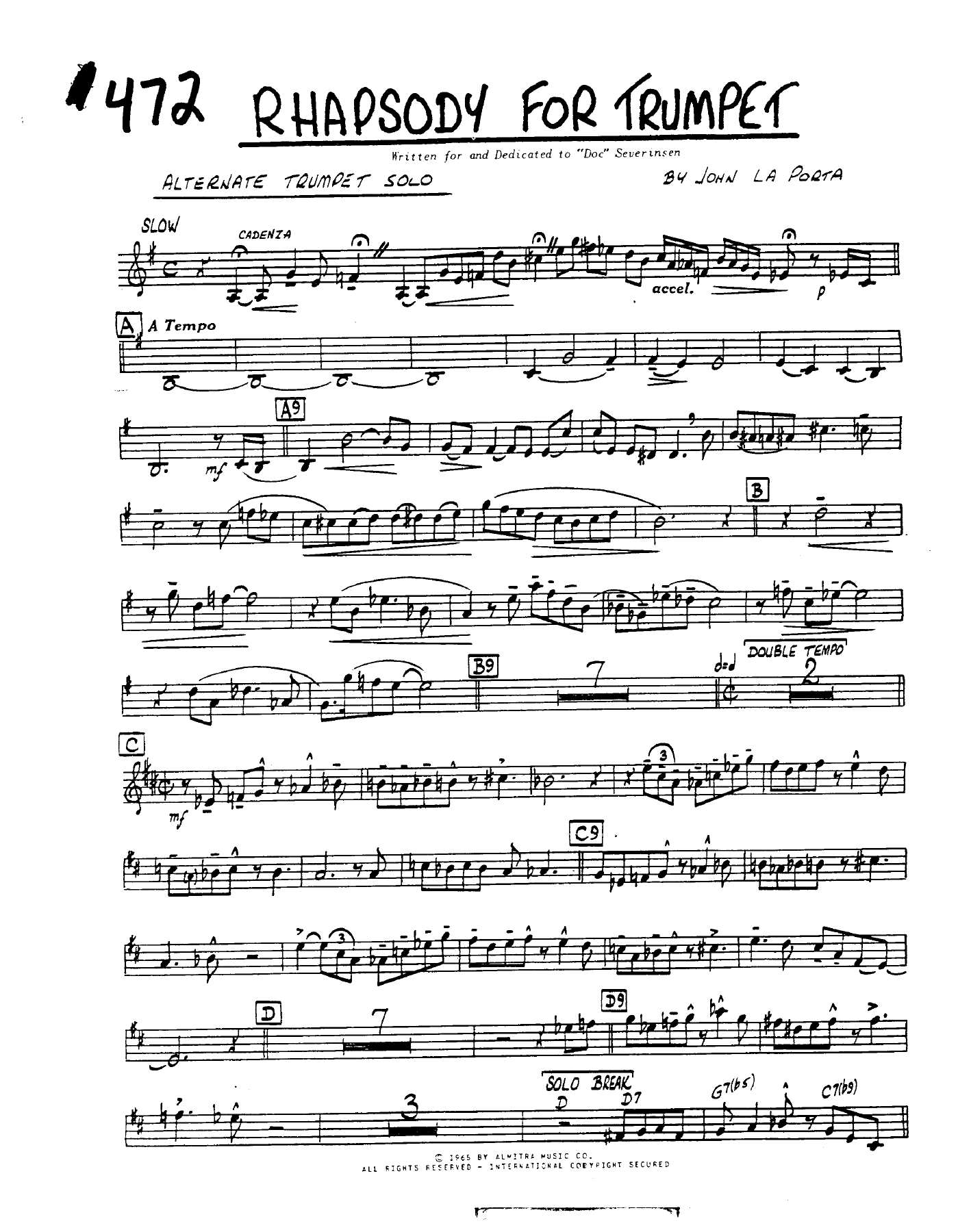 Rhapsody For Trumpet (J.La Porta) D.Severinsen — page 2