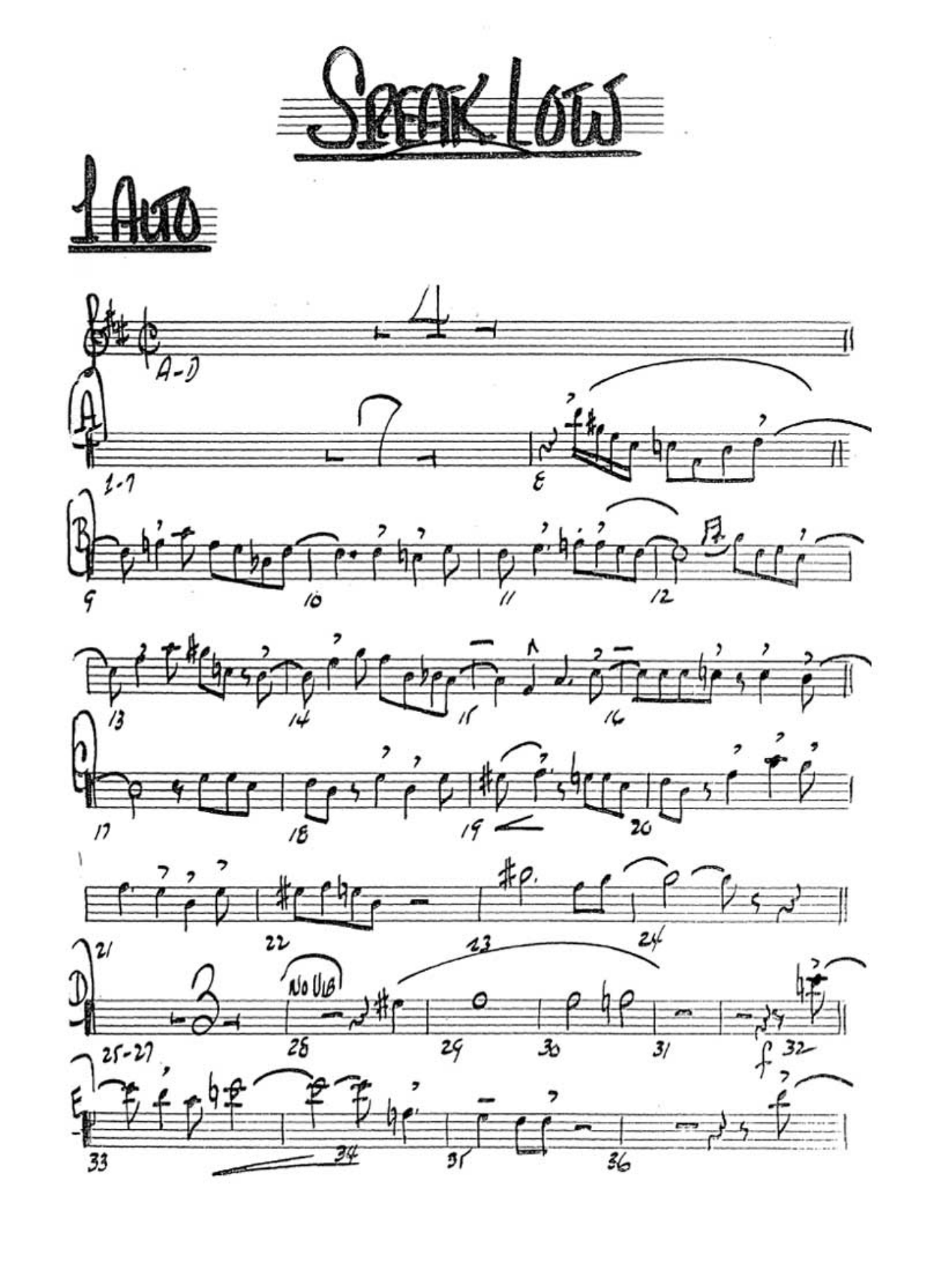 Speak Low — sheet music cover (first page)