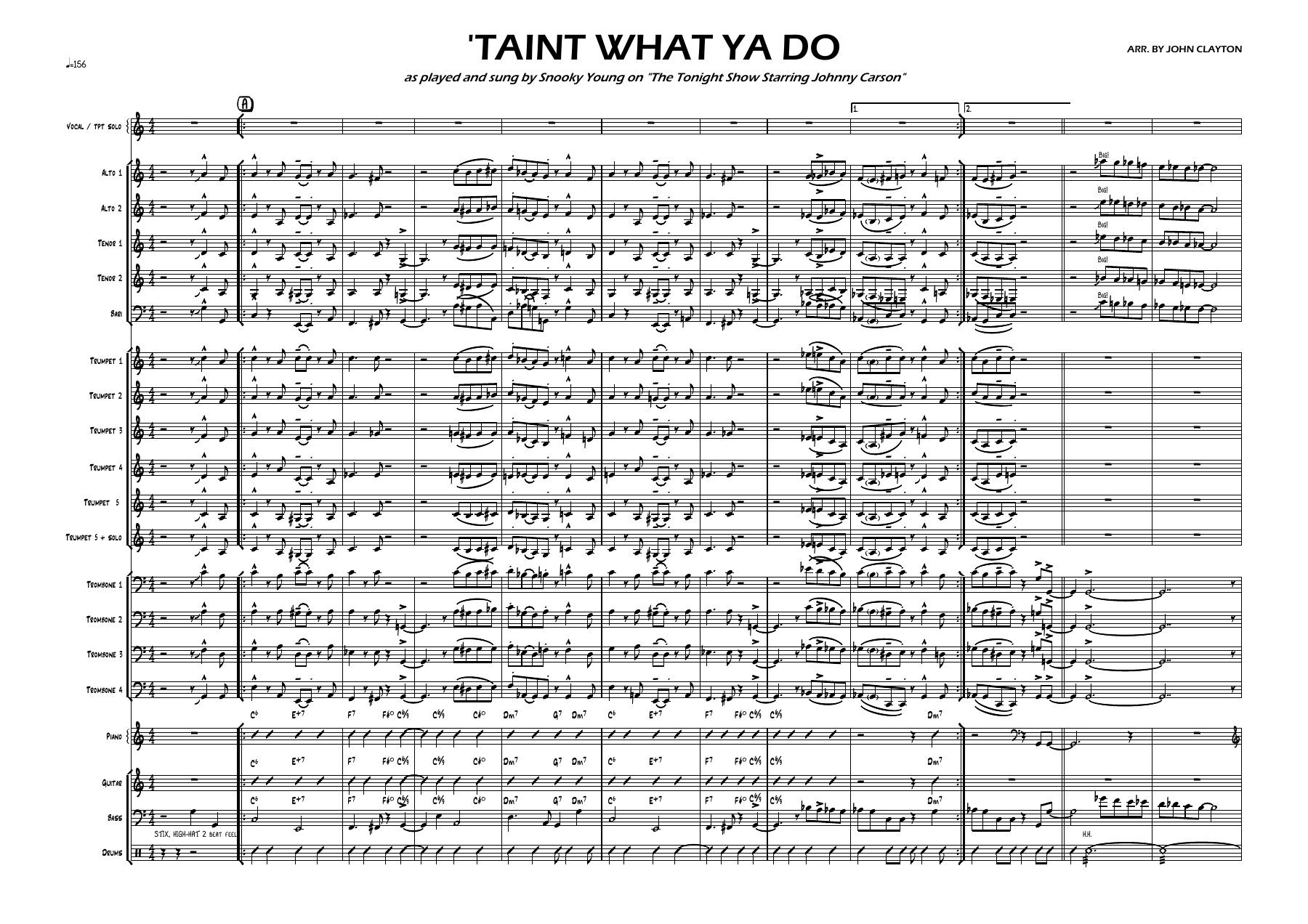 Tain't What Ya Do (J.Clayton) Tonight Show Band Severinson voc — sheet music cover (first page)