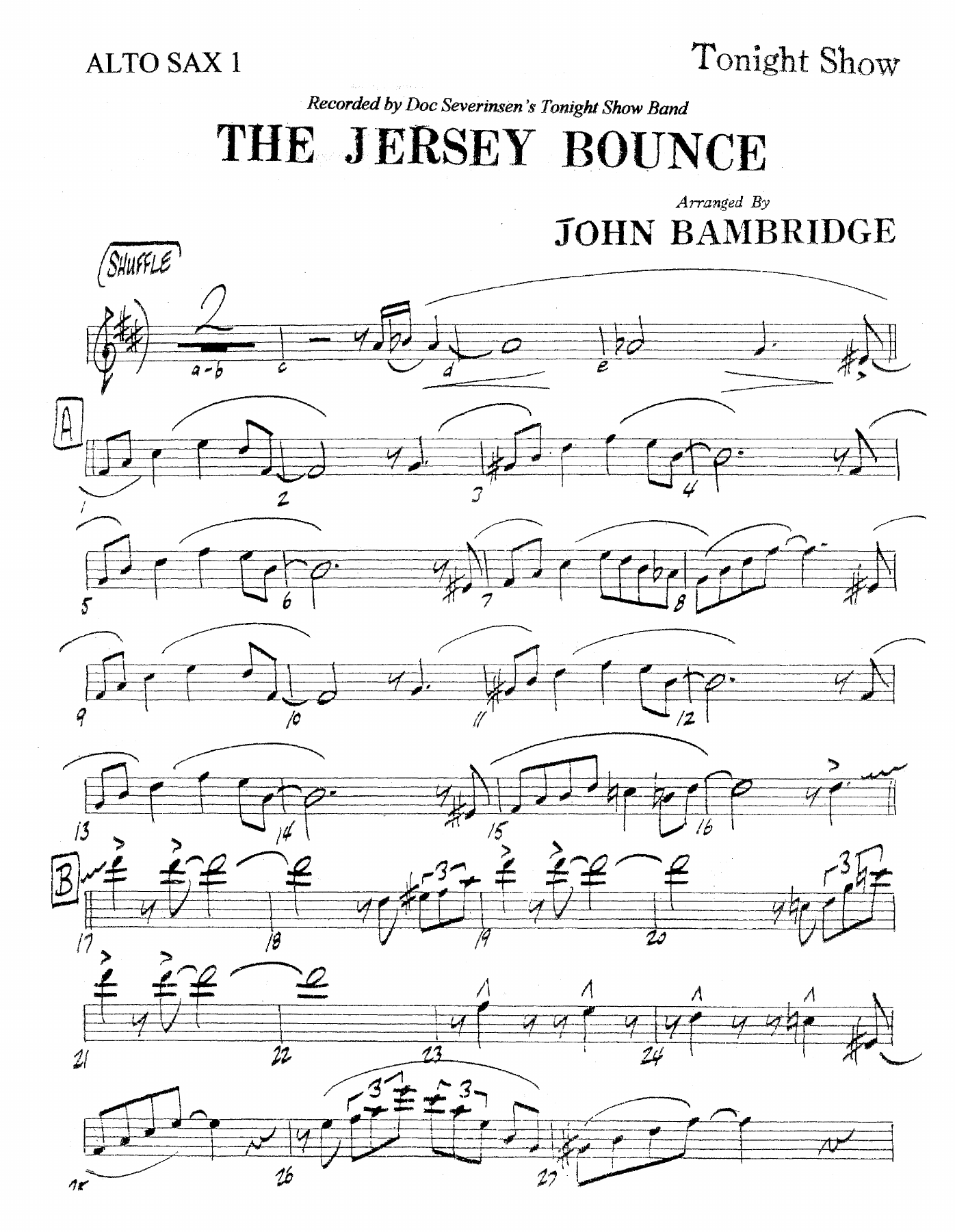 The Jersey Bounce — sheet music cover (first page)
